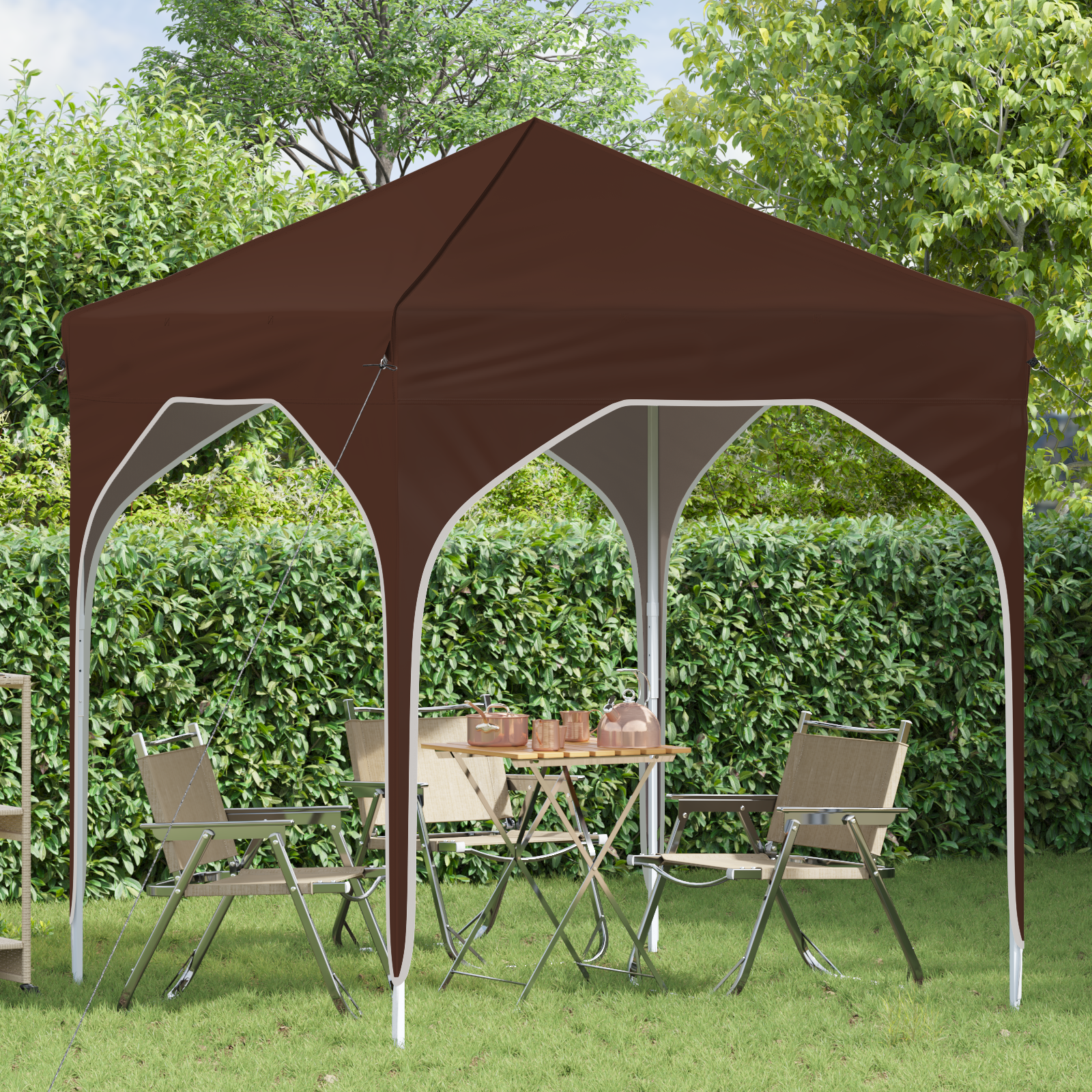 Pop-up šventinis palapinė 194 x 194 x 245 cm Ruda