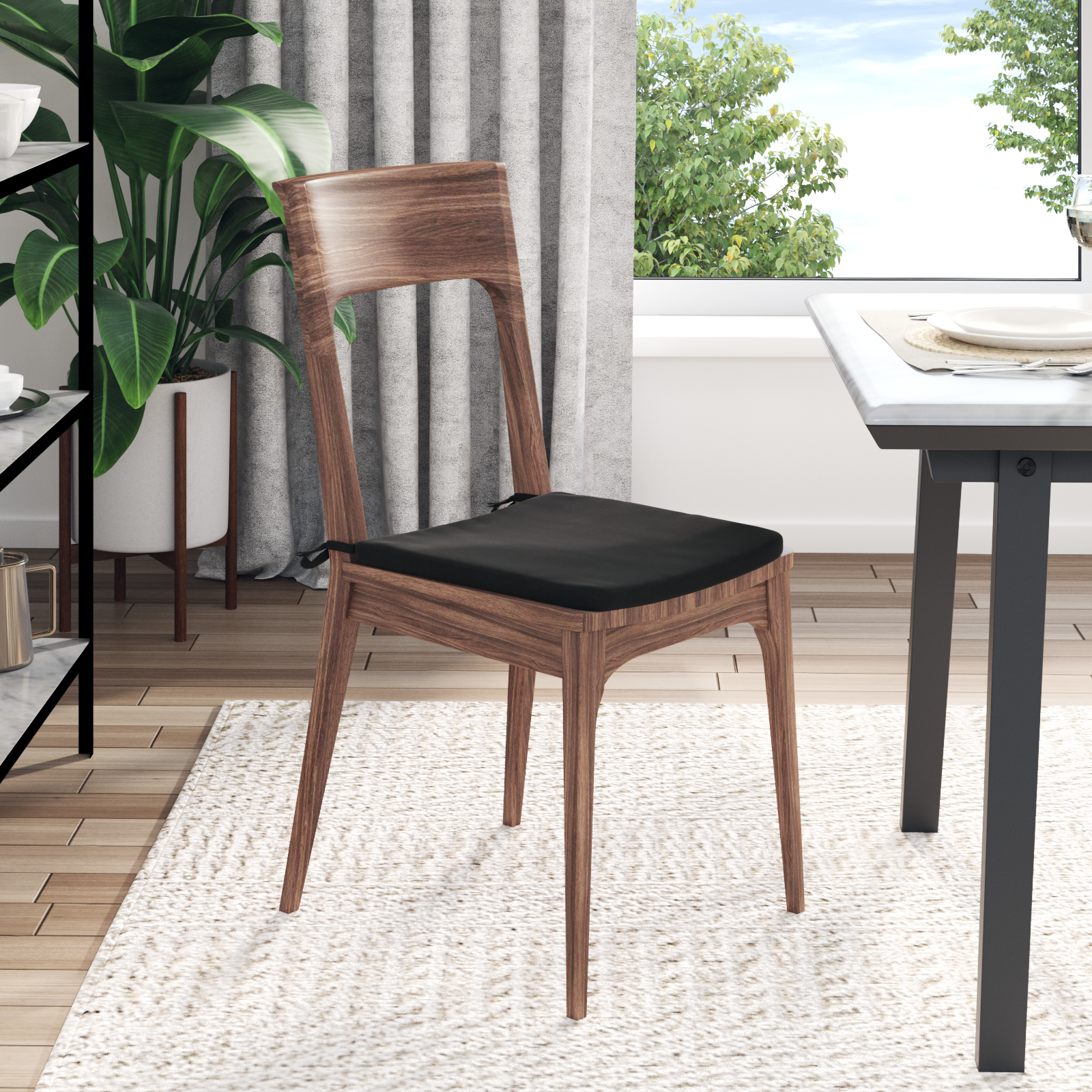 Sėdynių pagalvėlės 4 pcs Juoda 40 x 40 x 3 cm Aksomas