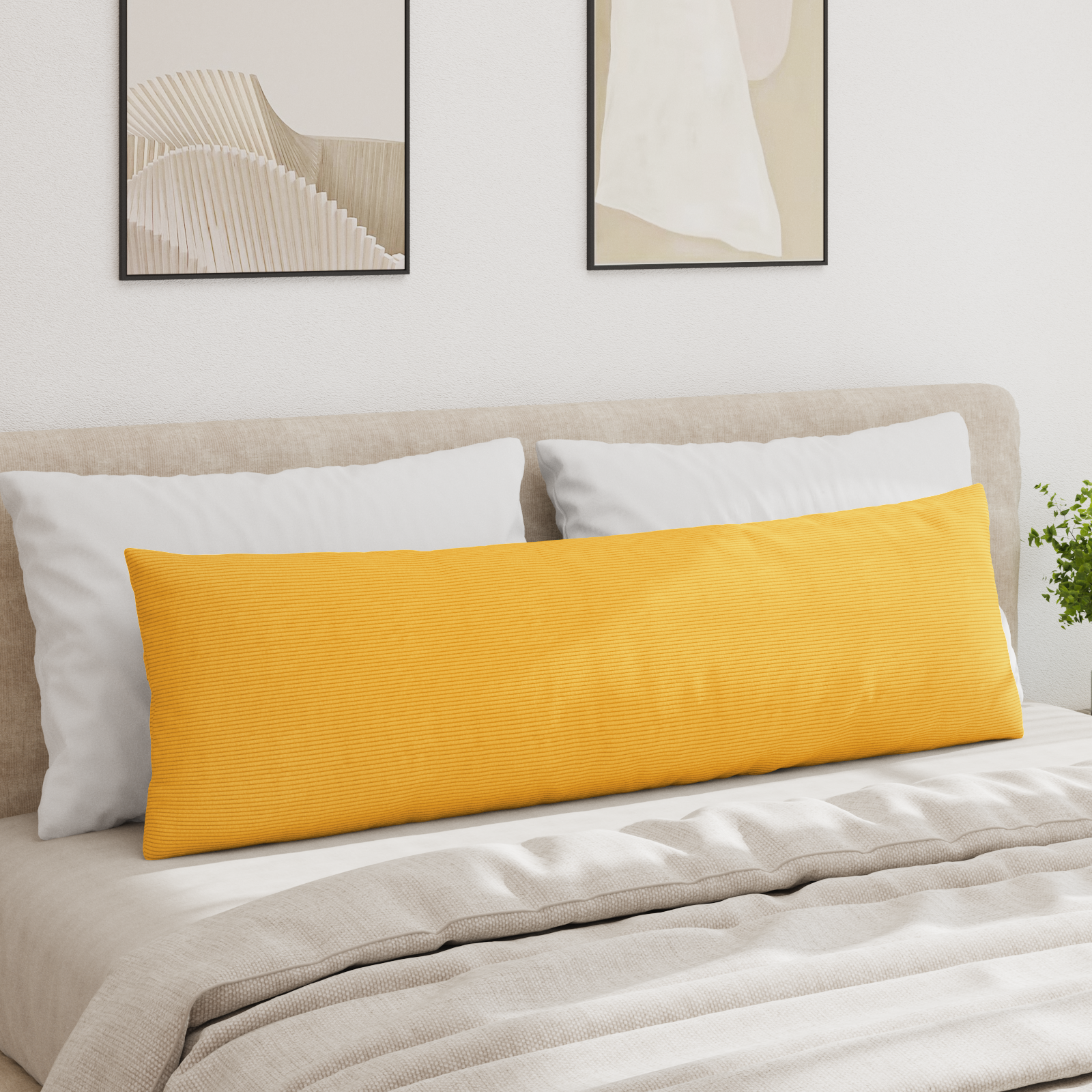 Sofa Pagalvės 2 pcs Šviesi geltona 145 x 40 cm