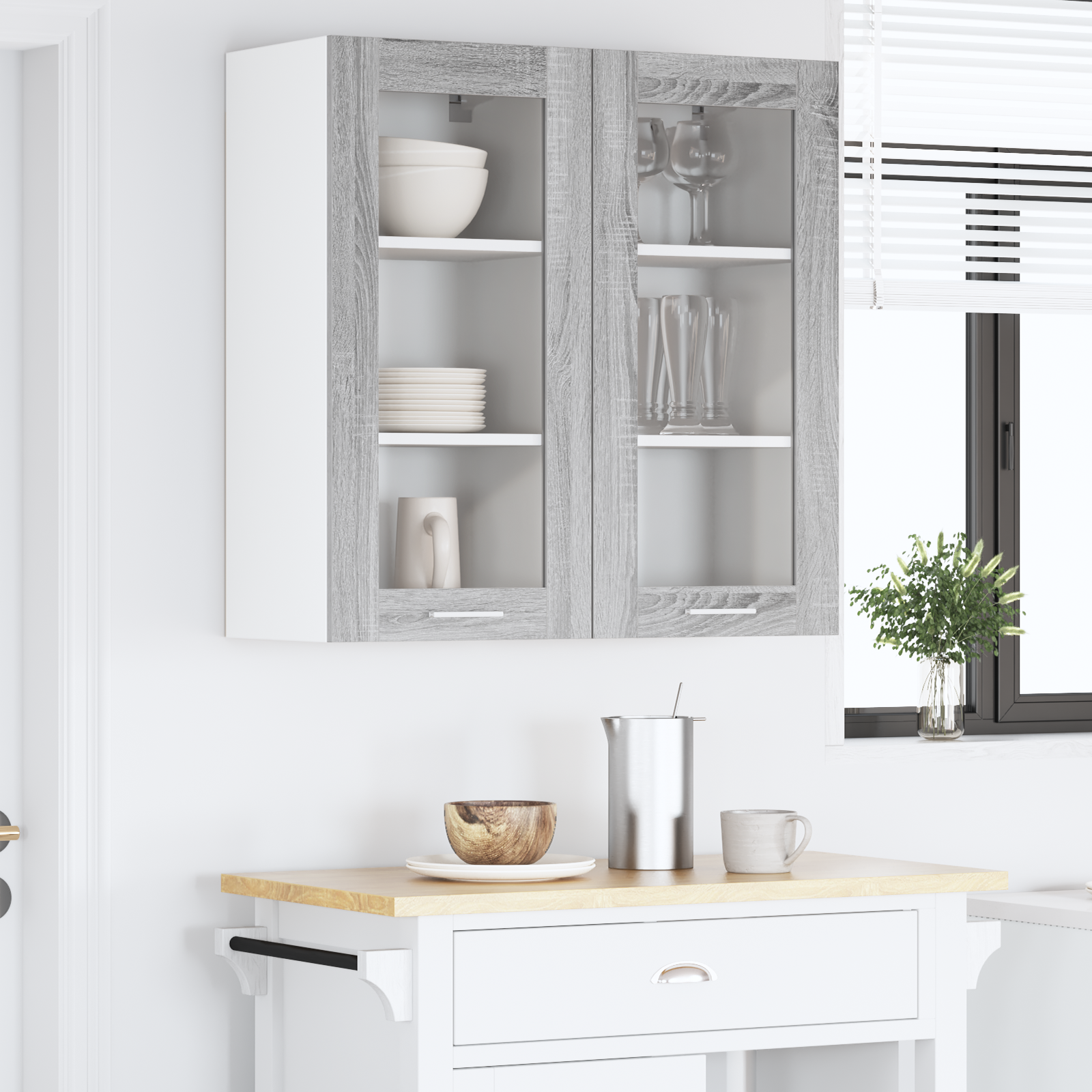 Wall-Mounted Cabinet Riga Gray Sonoma 40 x 31 x 80 cm