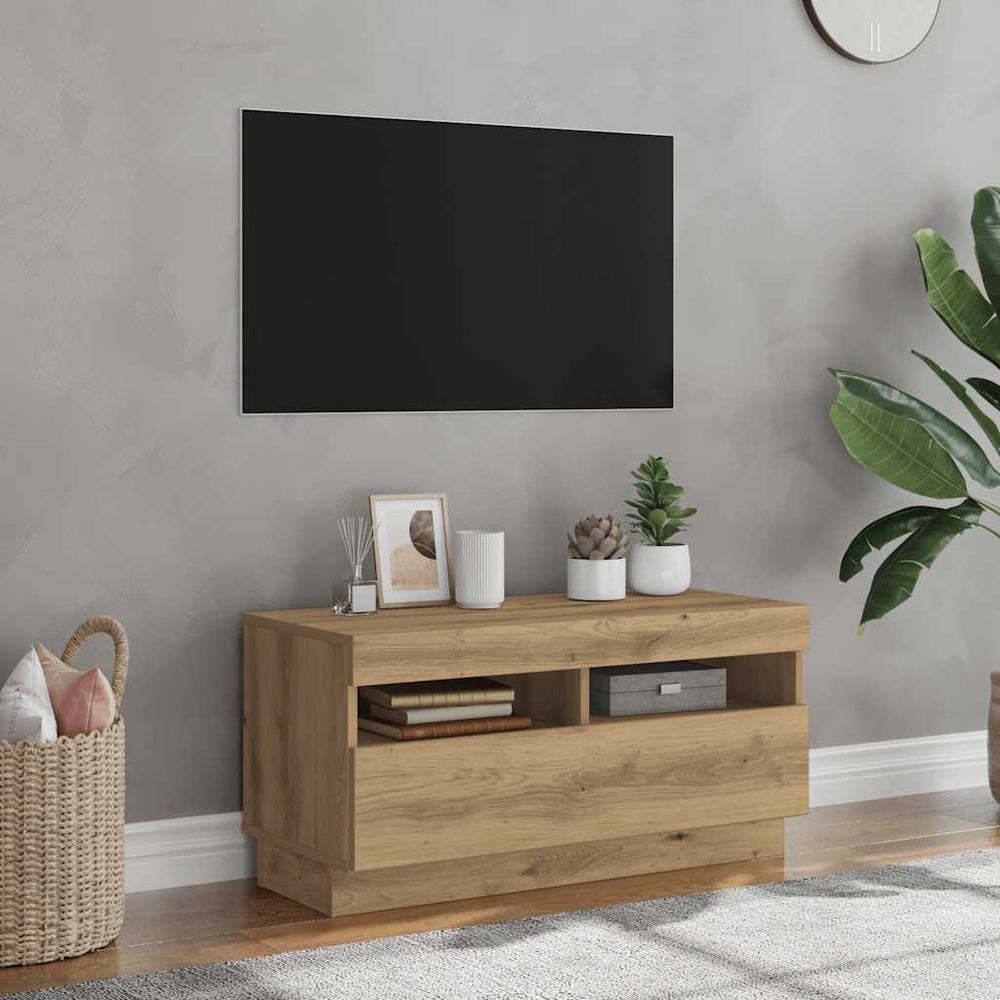 Televizoriaus spintelė su LED, artisano, 80x35x40cm, mediena