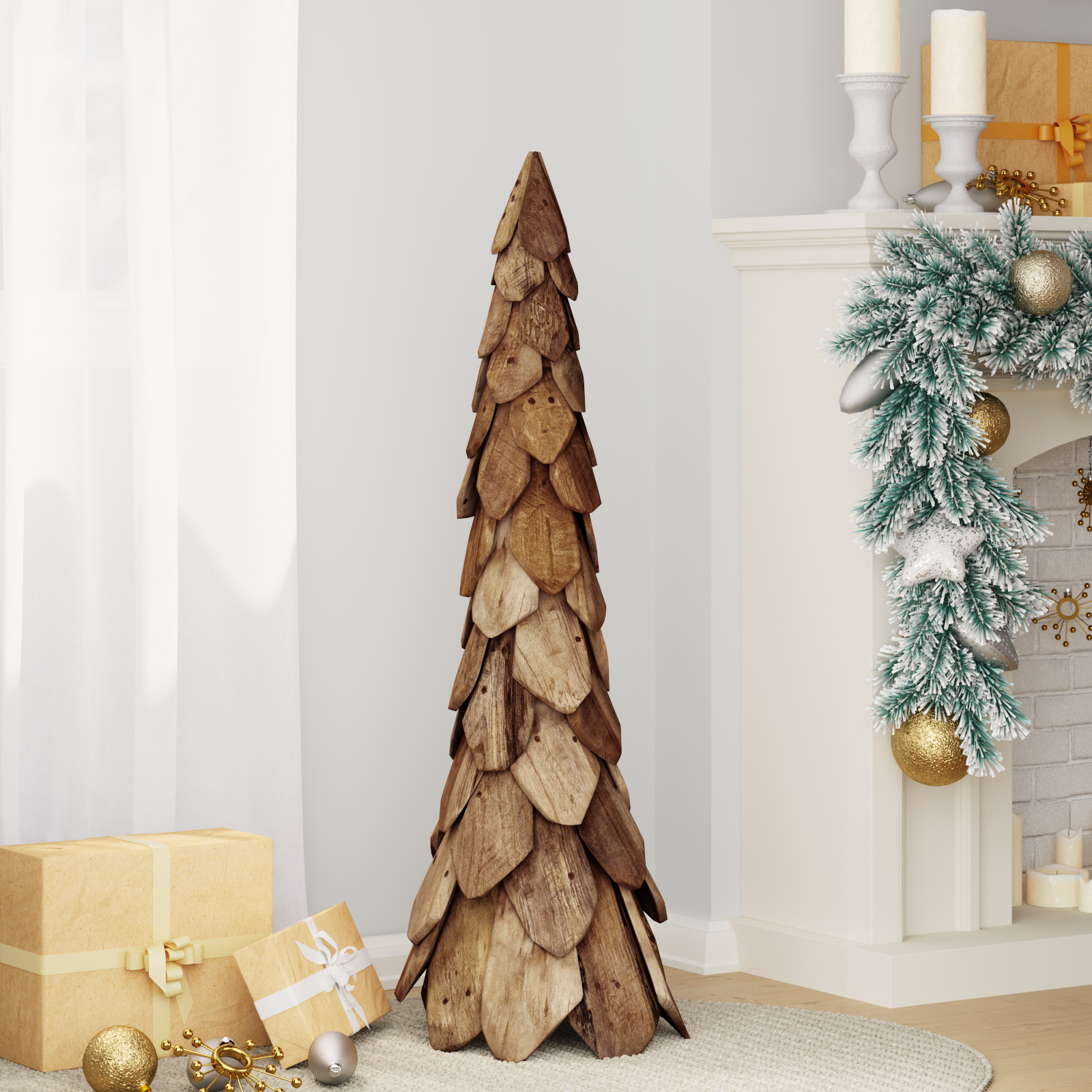 Christmas Tree Stand Brown 110 cm Solid Teak