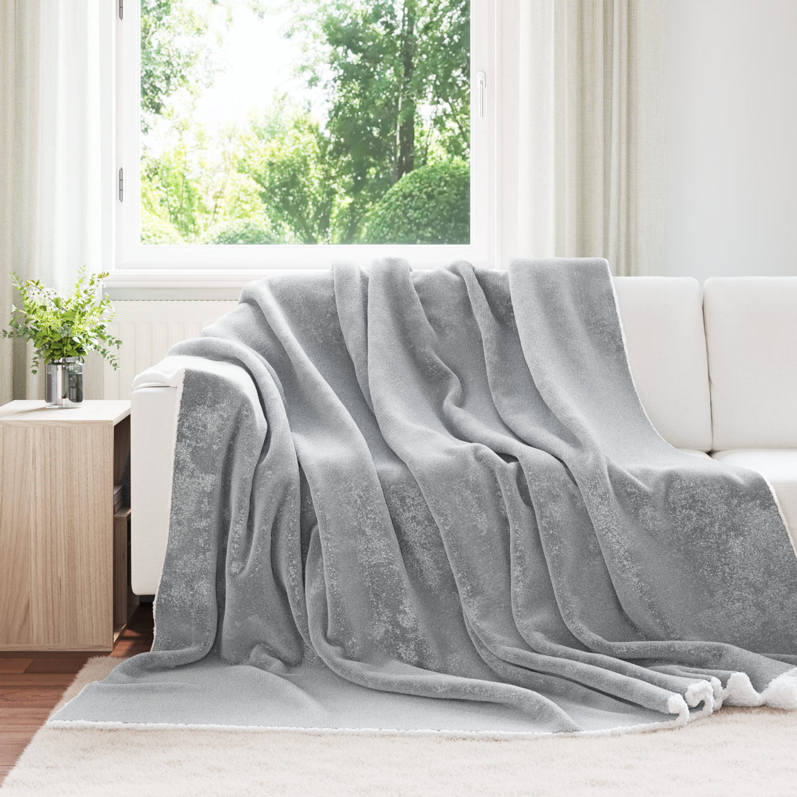 Apklotas Pilka 220 x 240 cm Flysas