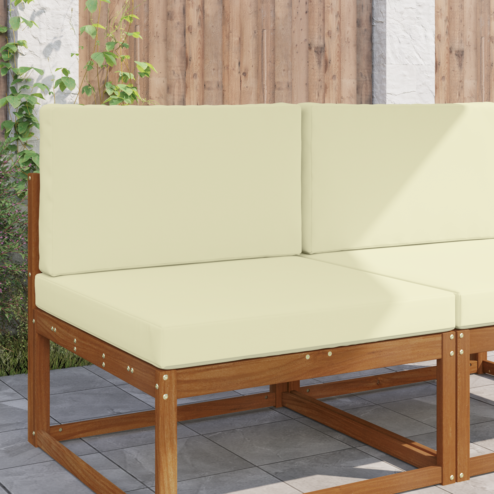 Lauko sofa pagalvėlė 2 pcs Kreminė Poliesteris
