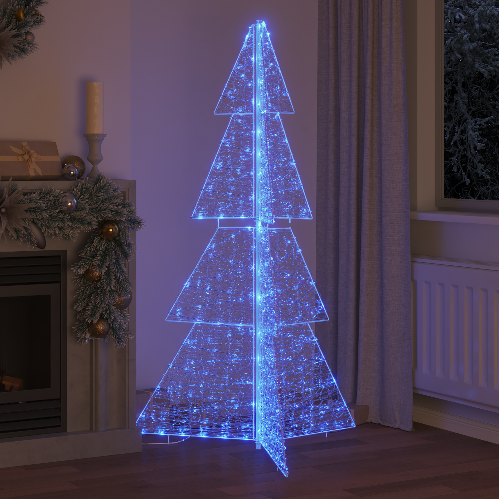 Kalėdų eglutė su 240 LED Mėlyna 180 cm Akrilas