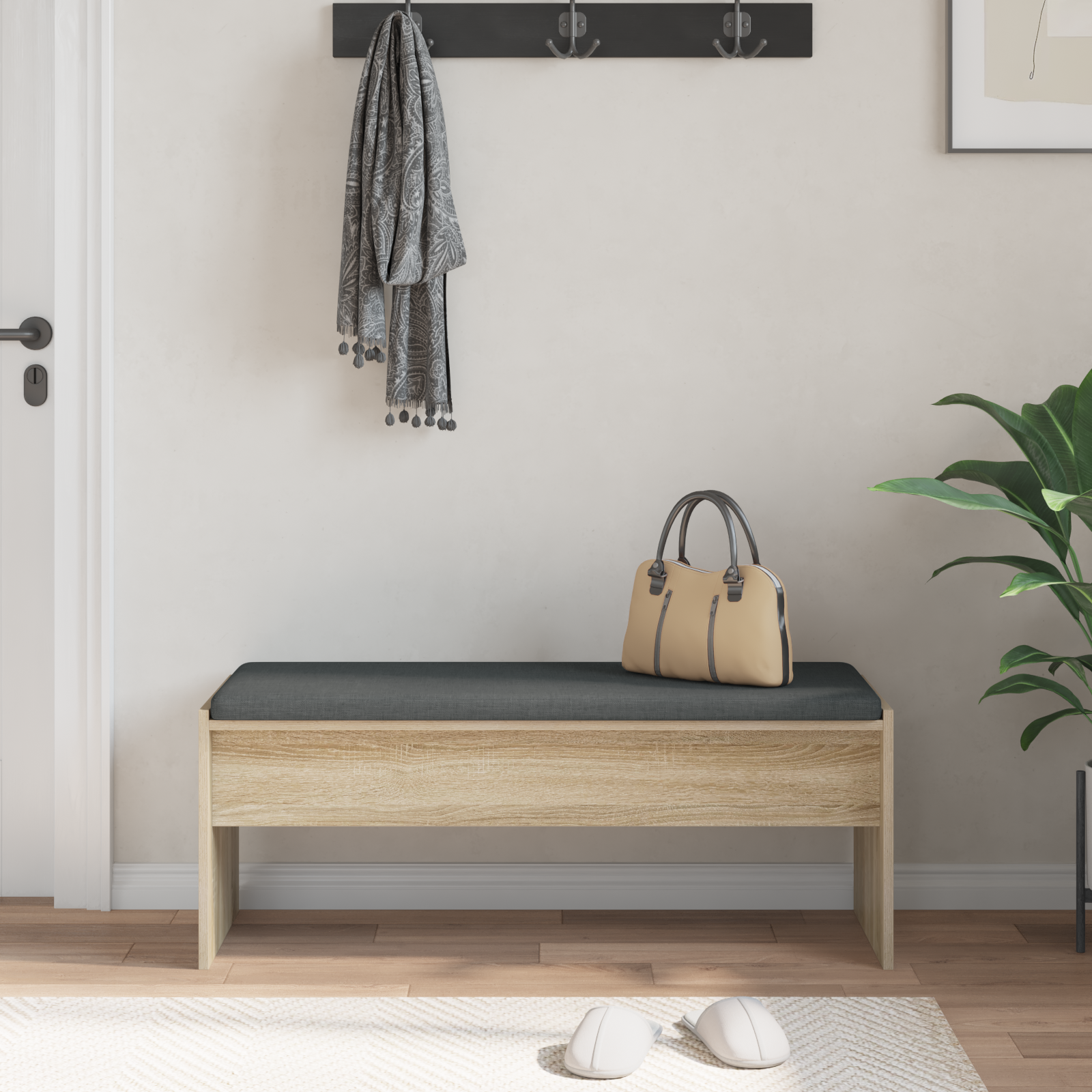 Priekšnama sols ar spilvenu Sonoma ozols 100 x 38 x 46 cm