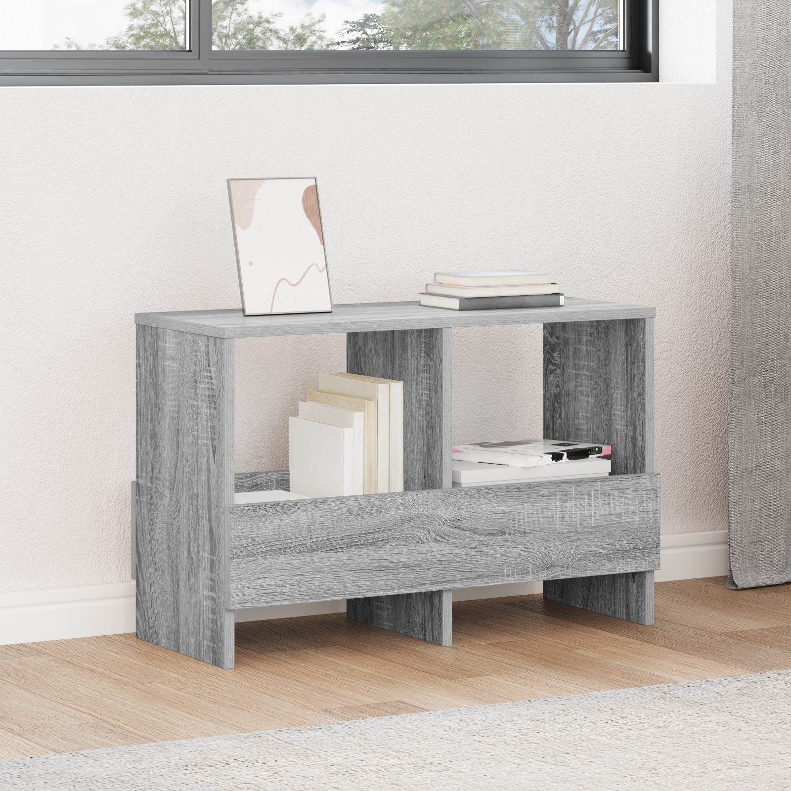 Magazine Rack Grey Sonoma 68.5 x 30 x 45 cm