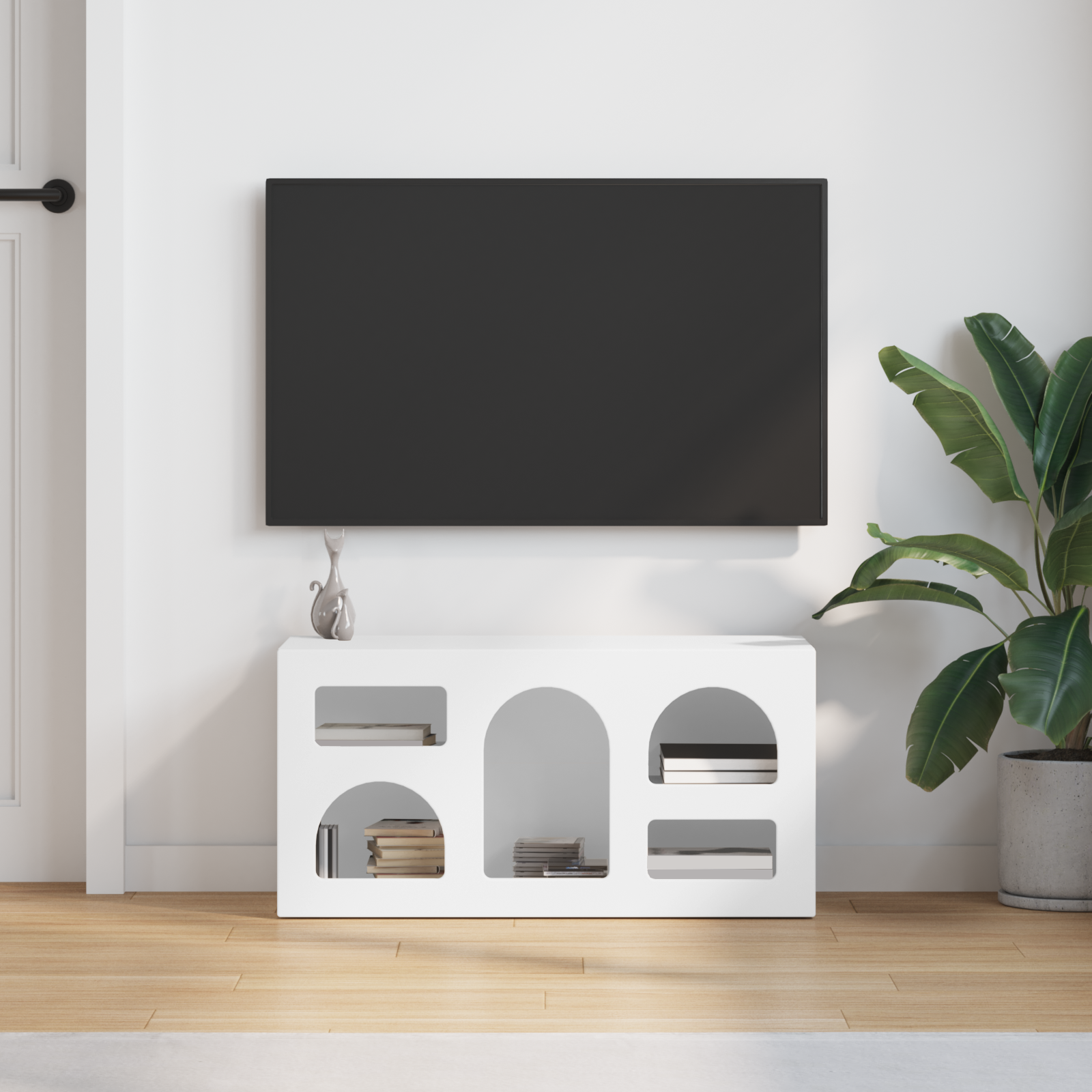 Televizoriaus spintelė Balta 80 x 35 x 40 cm Apdirbta mediena