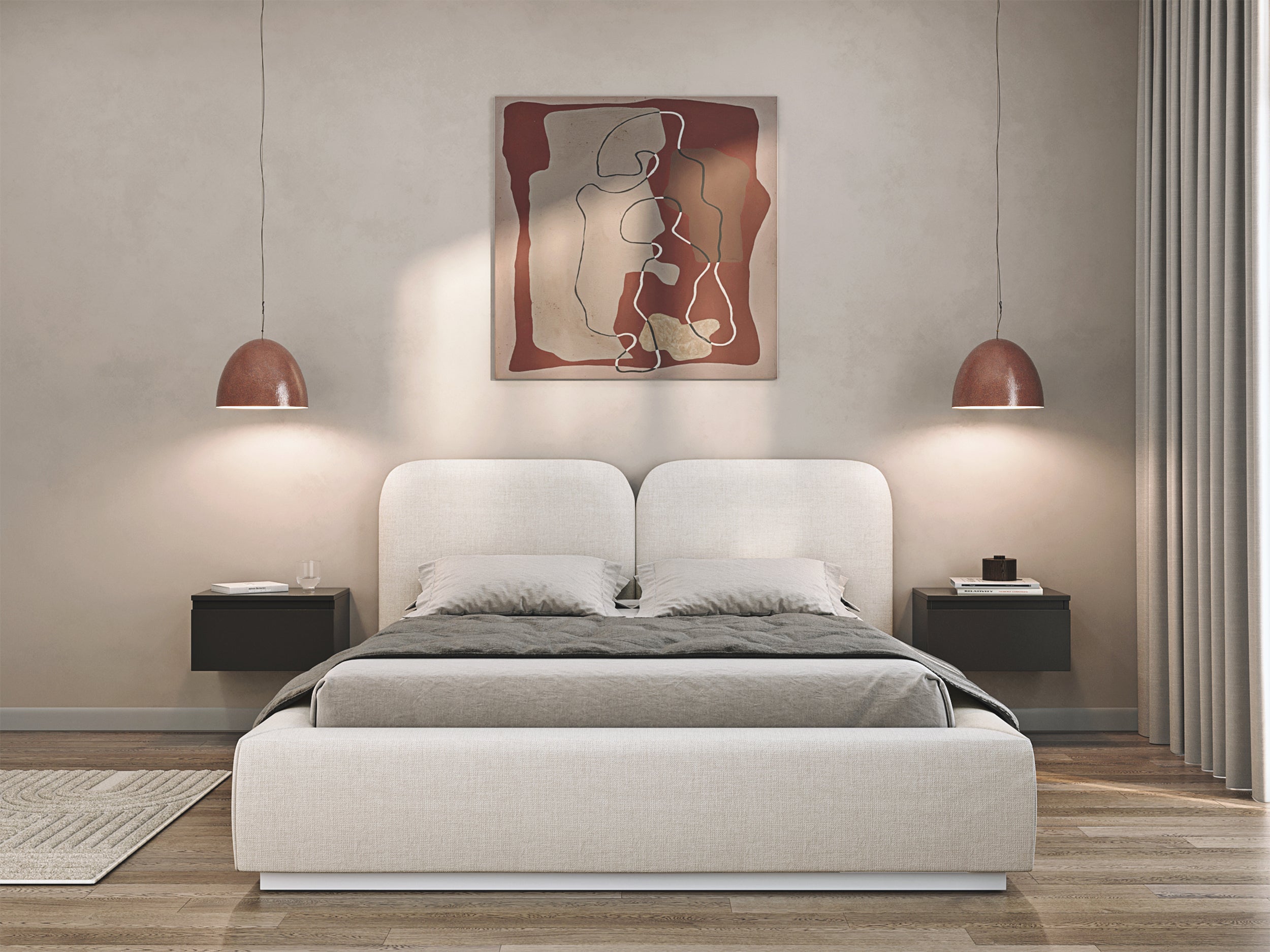 Guļamistabas gulta COMOVES LIBERTY, smilškrāsā