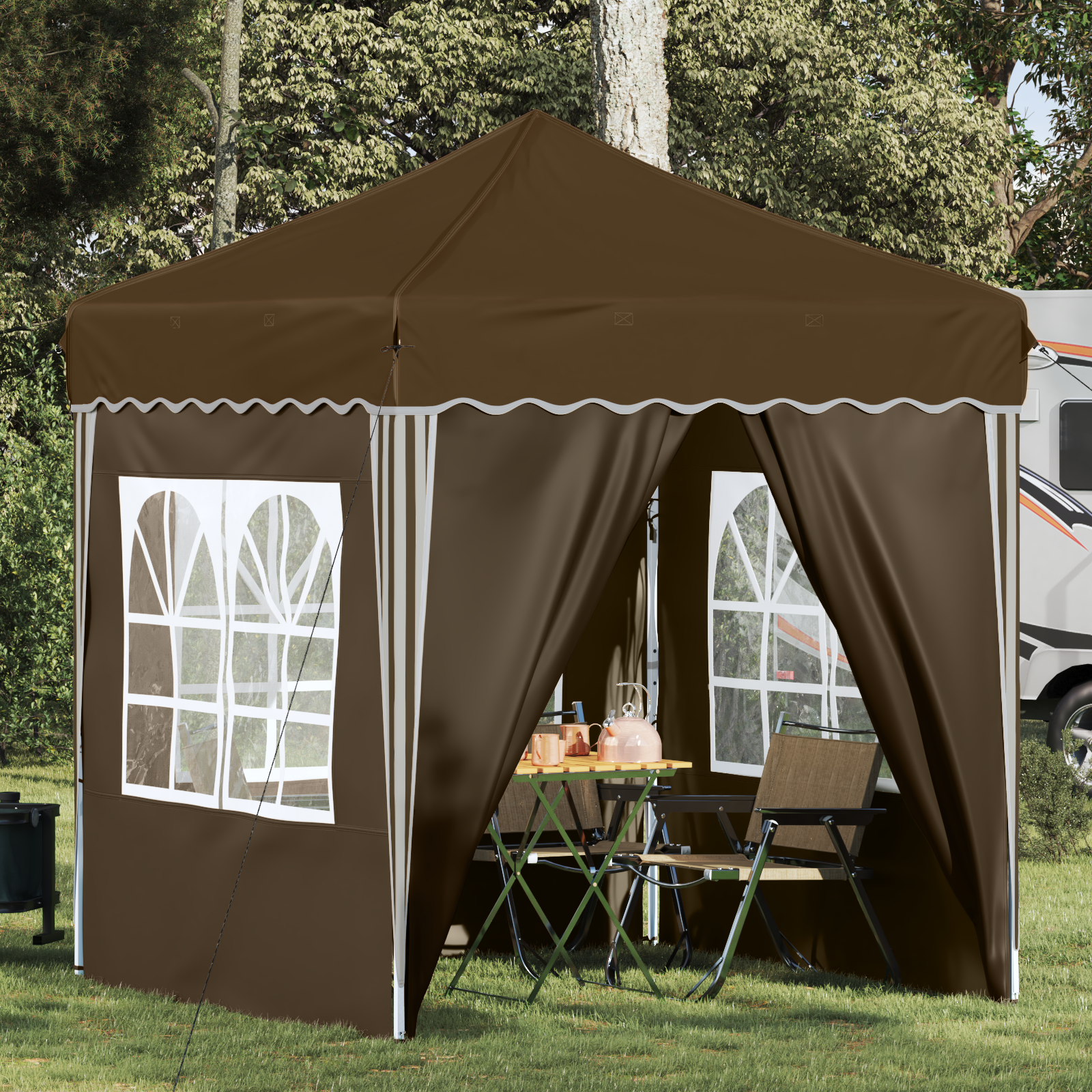 Pop-up šventinis palapinė Taupe 195 x 195 x 245 cm