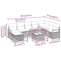 9 dalių sodo sofa komplektas su pagalvėlėmis smėlio poli ratanas - Namų Idėja