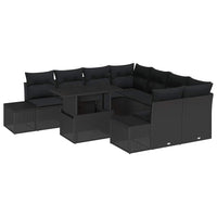 9 dalių sodo sofa rinkinys su pagalvėmis juodas poli ratanas - Namų Idėja