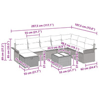 9 dalių sodo sofa rinkinys su pagalvėmis smėlio poli ratanas - Namų Idėja