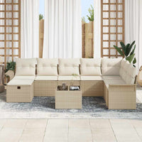 9 dalių sodo sofa rinkinys su pagalvėmis smėlio poli ratanas - Namų Idėja