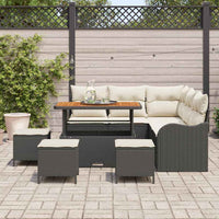 9 dalių sodo sofa su pagalvėmis juoda poli ratanas akacijos - Namų Idėja