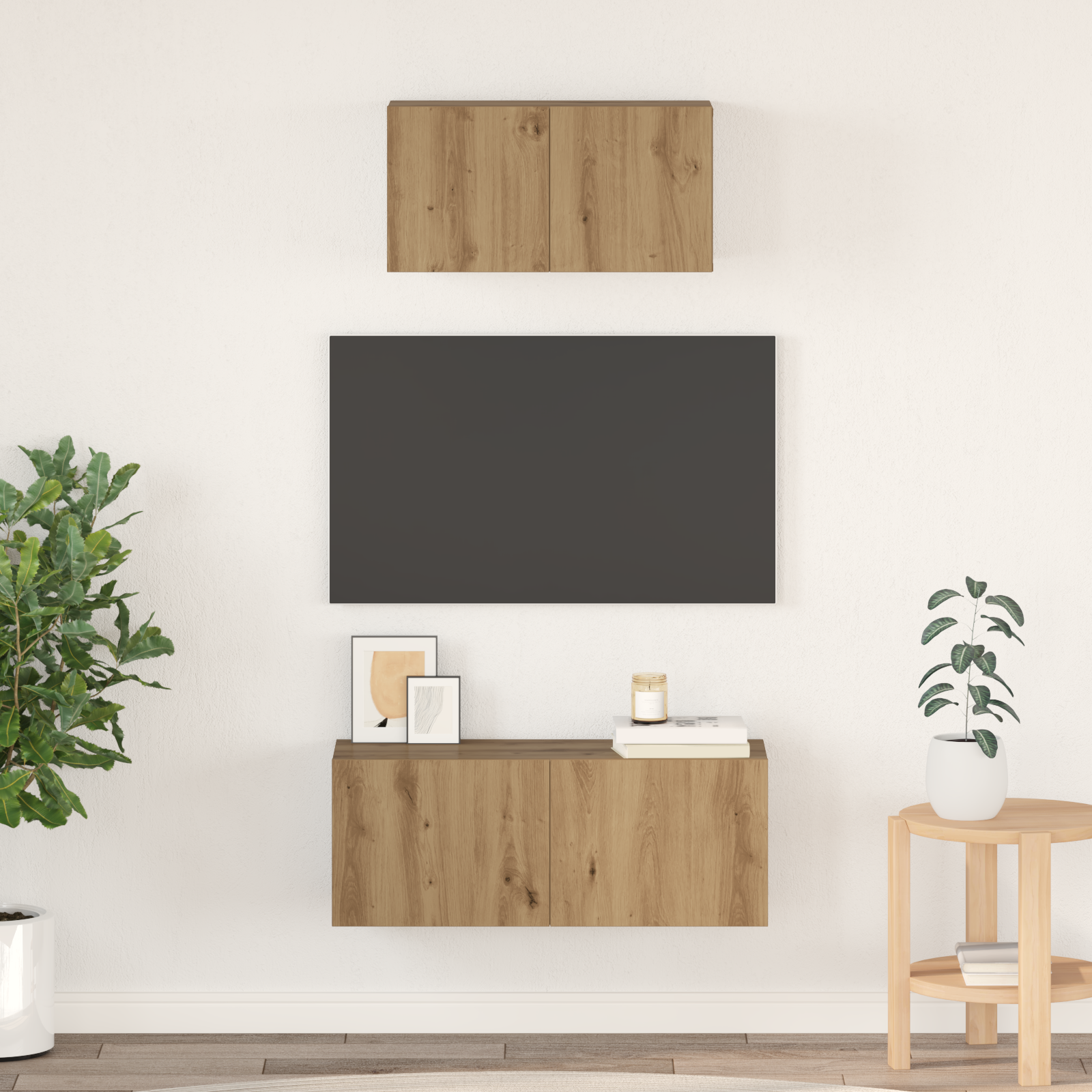 TV spintelių komplektas 2 pcs Amatininkų ąžuolas