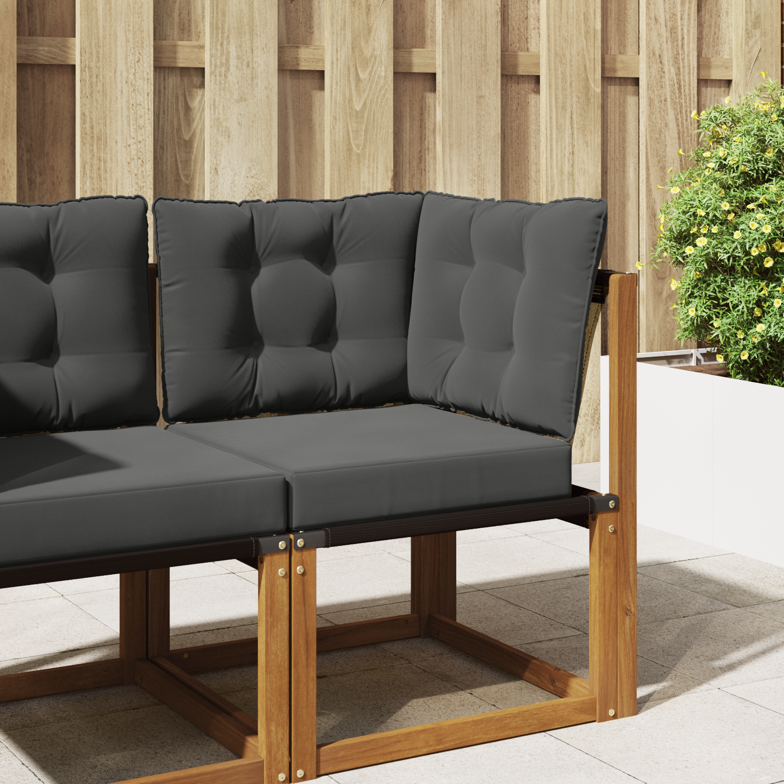 Lauko sofa pagalvėlė 3 pcs Antracitas Poliesteris