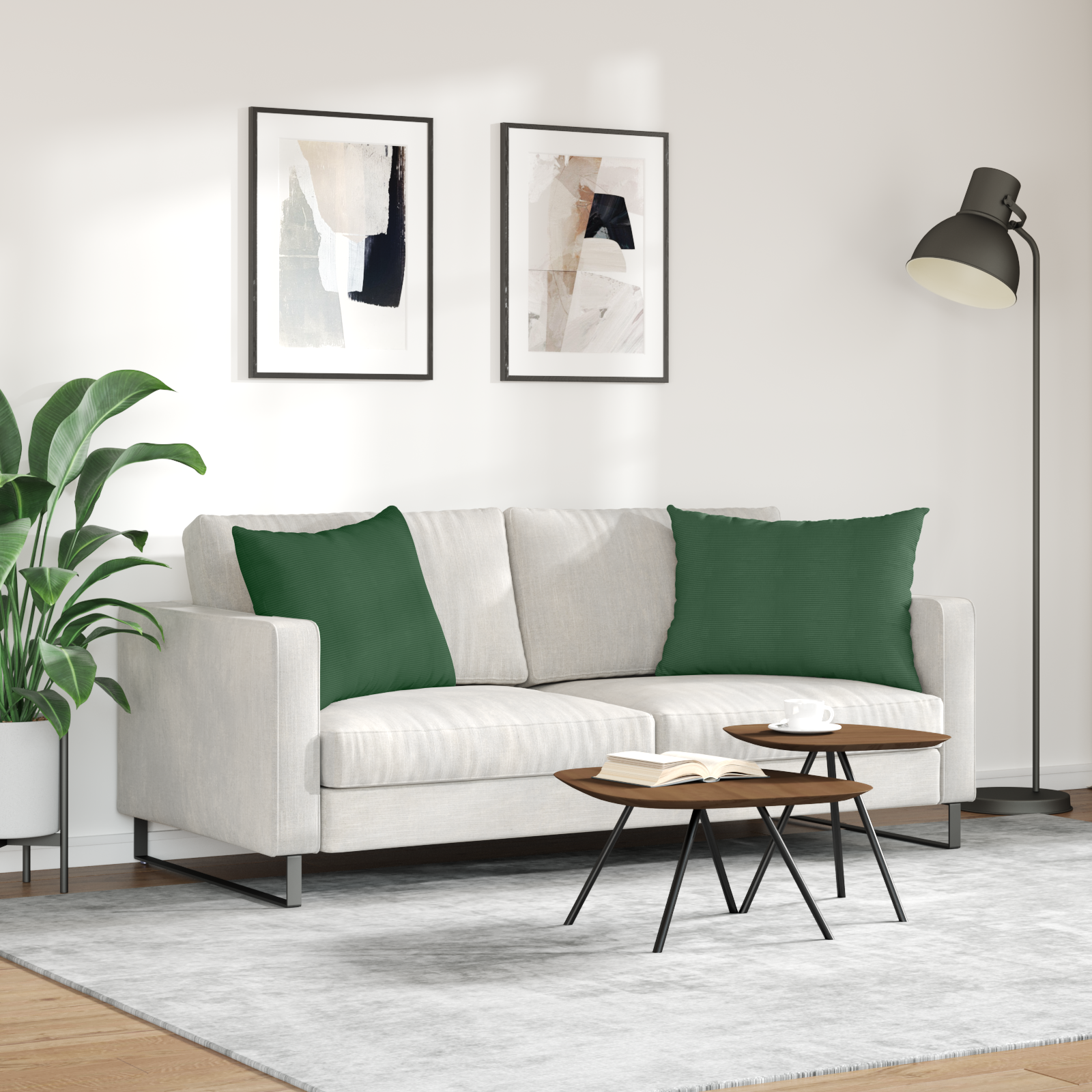 Sofa Pagalvės 2 pcs Tamsiai žalia 70 x 50 cm Kordūrinis audinys