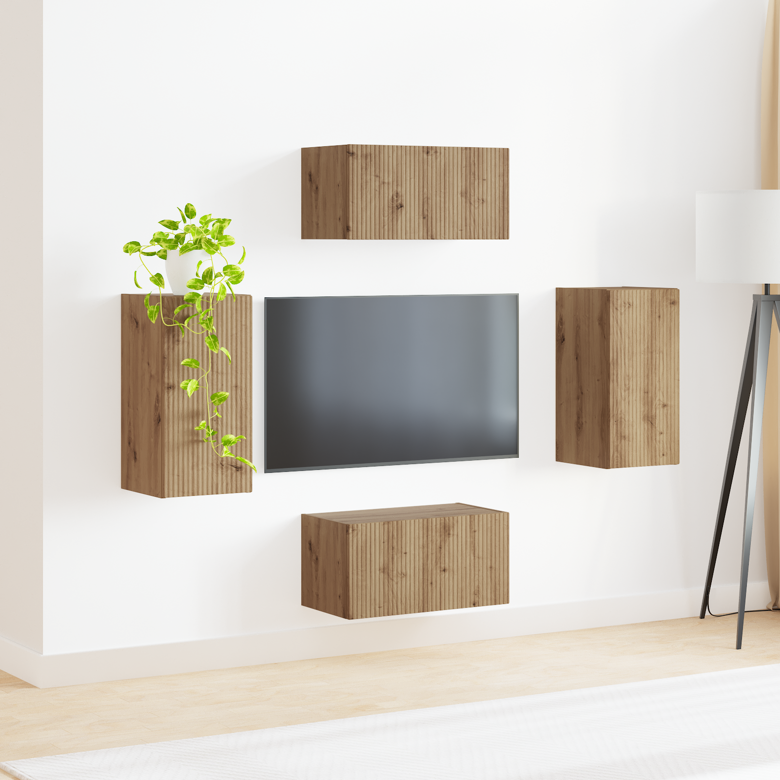 TV spintelių komplektas 4 pcs Amatininkų ąžuolas