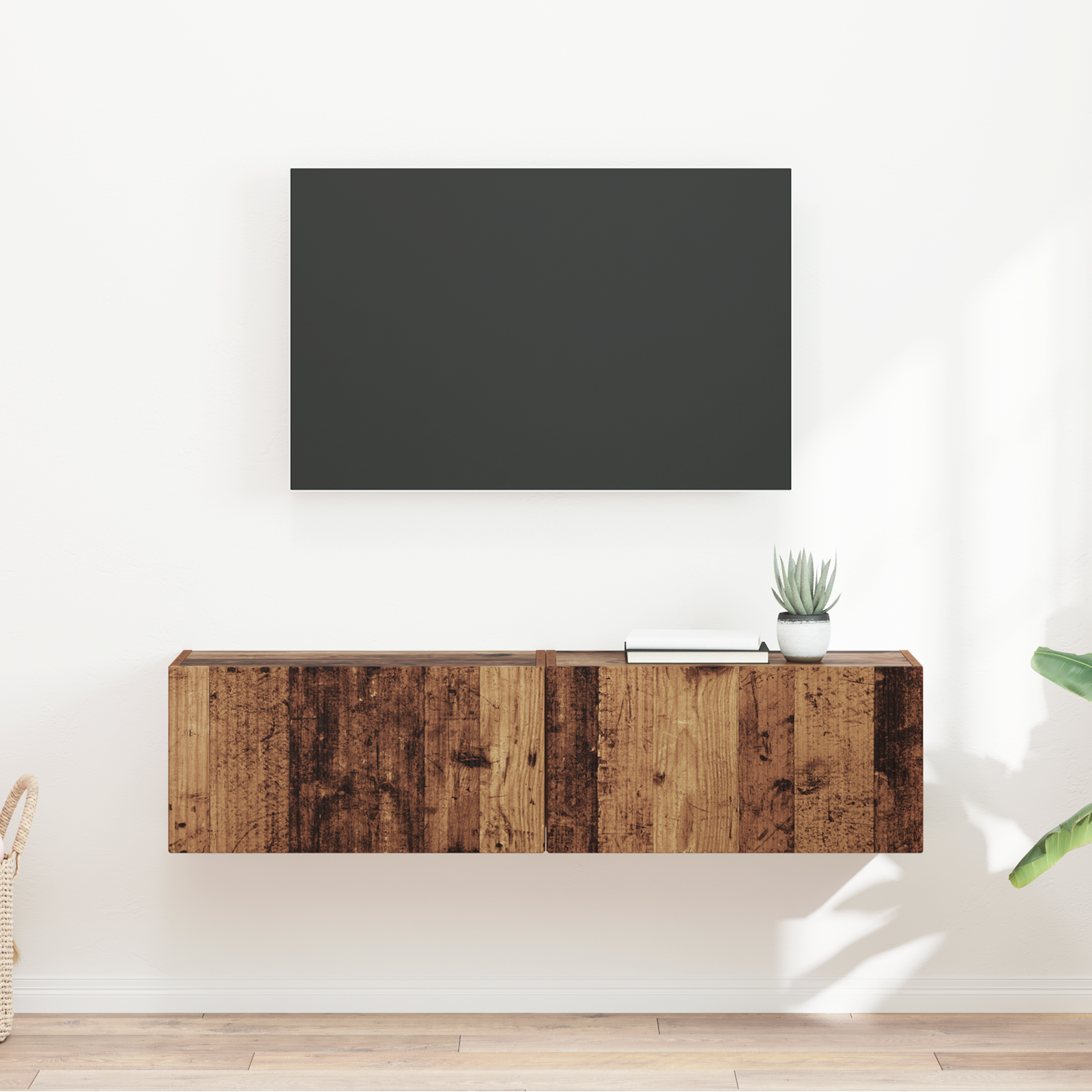 TV sieninė spintelė 2 pcs Senovinis medis 60 x 31 x 29,5 cm