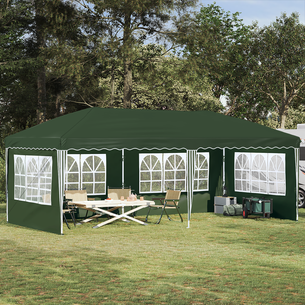 Pop-up šventinis palapinė 575 x 289 x 245 cm Žalia