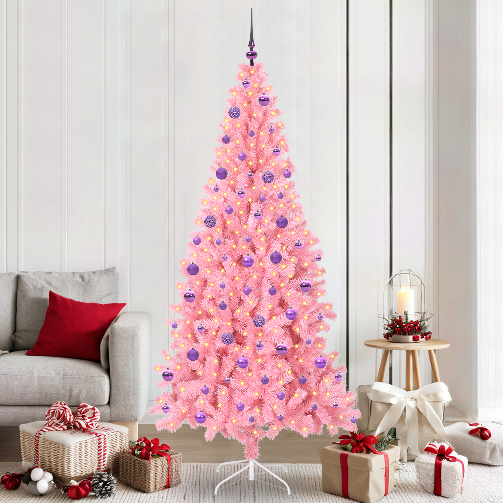 Kalėdų eglutė HORIZON AK, su 300 LED stovu Rožinė 210 cm.