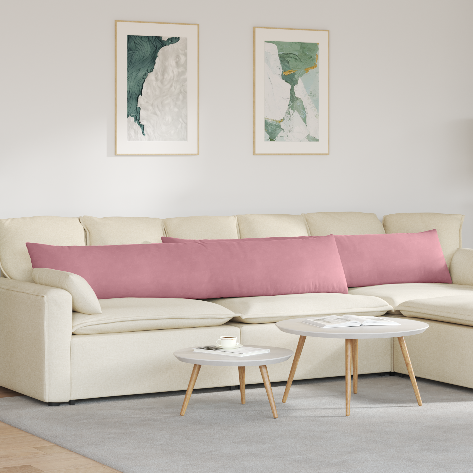 Sofa Cushions 2 pcs Pink 200 x 40 cm Corduroy fabric