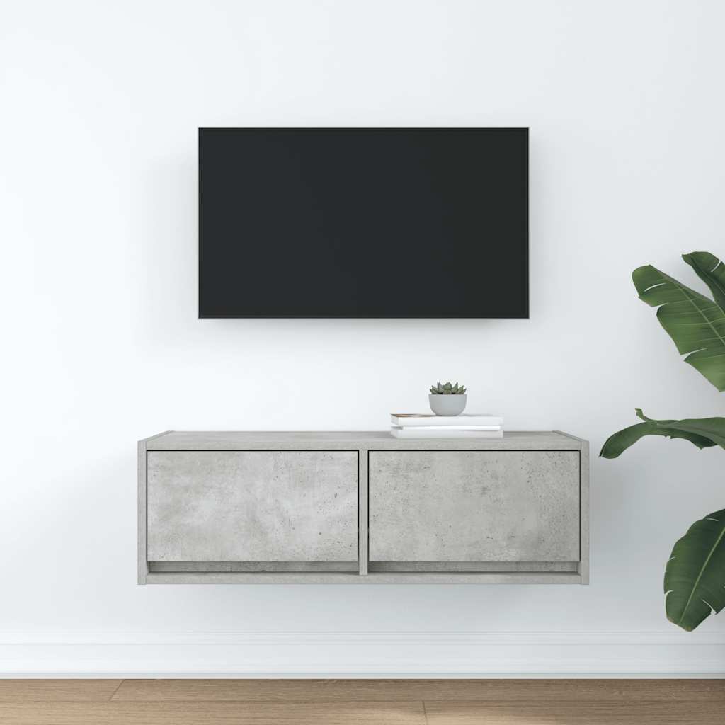 Televizoriaus spintelė, betono, 80x31x25,5cm, apdirbta mediena
