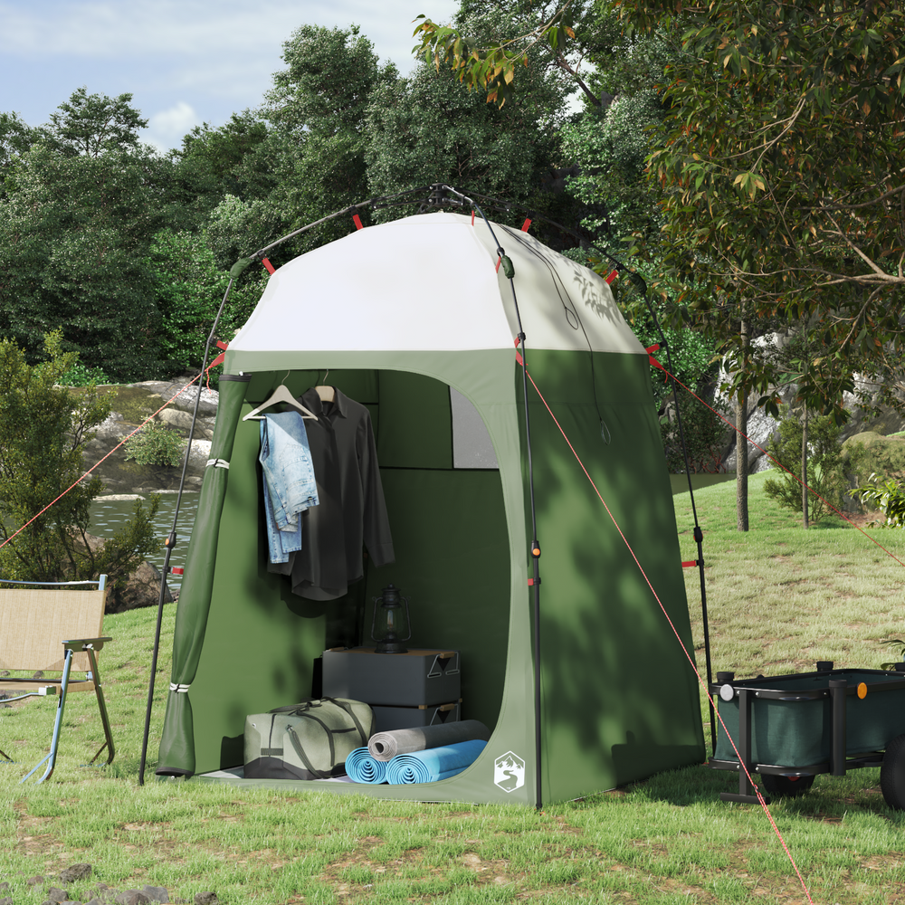 Shower Tent with Storage Green 160 x 160 x 227 cm Steel