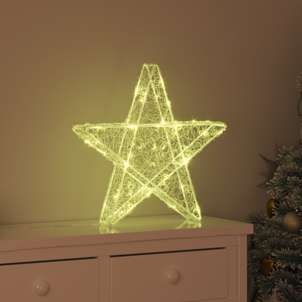 3D Star with 50 LED Warm White 55 x 53.5 x 10 cm Acrylic