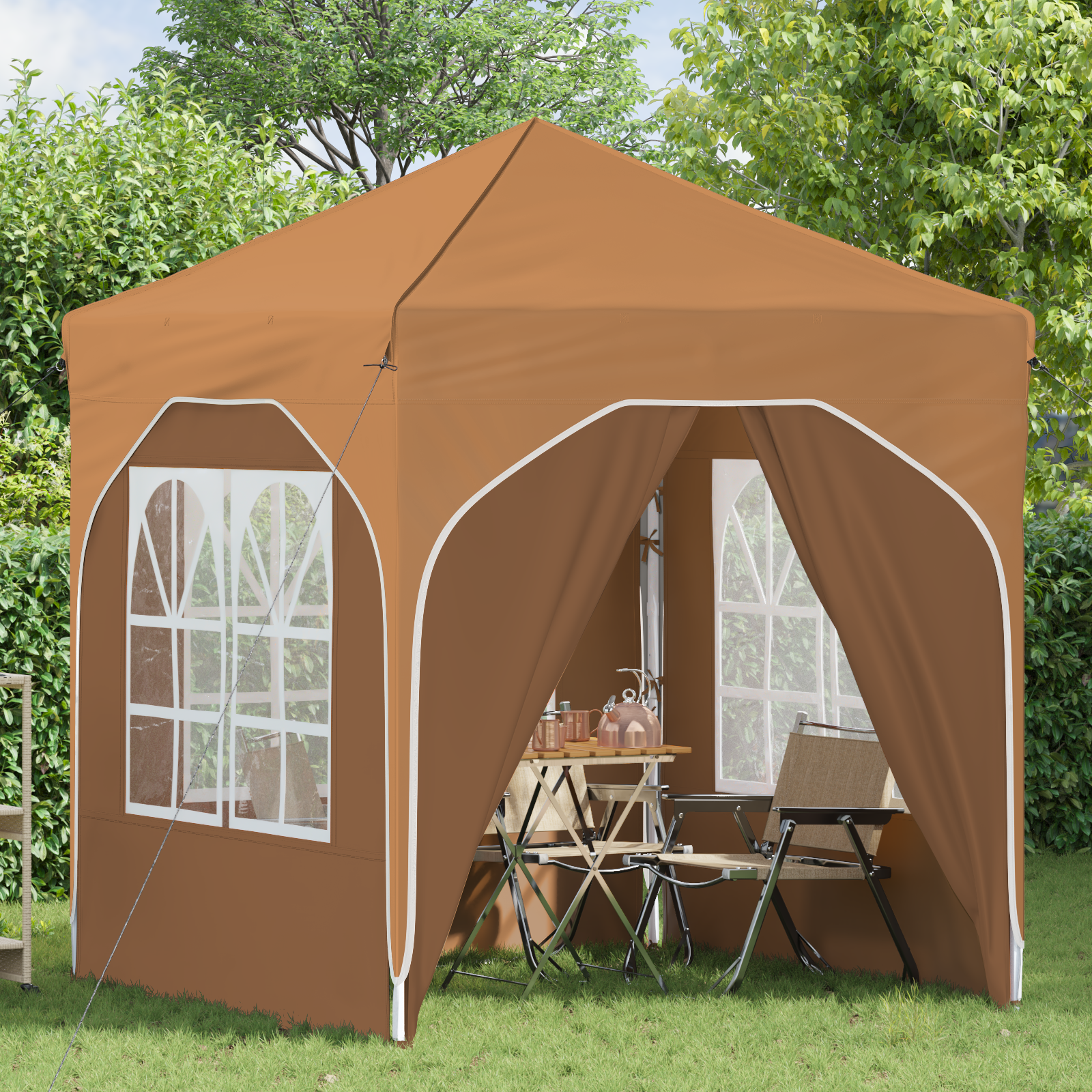 Pop-up svētku telts 192 x 192 x 245 cm Smilškrāsa
