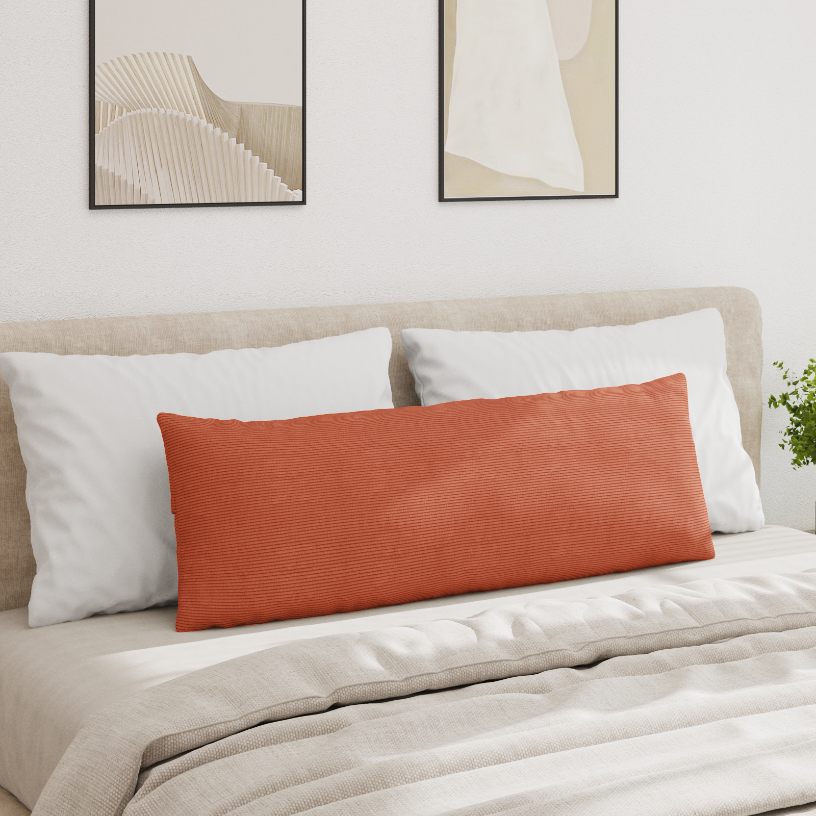 Sofa Pagalvės 2 pcs Raudona oranžinė 120 x 40 cm