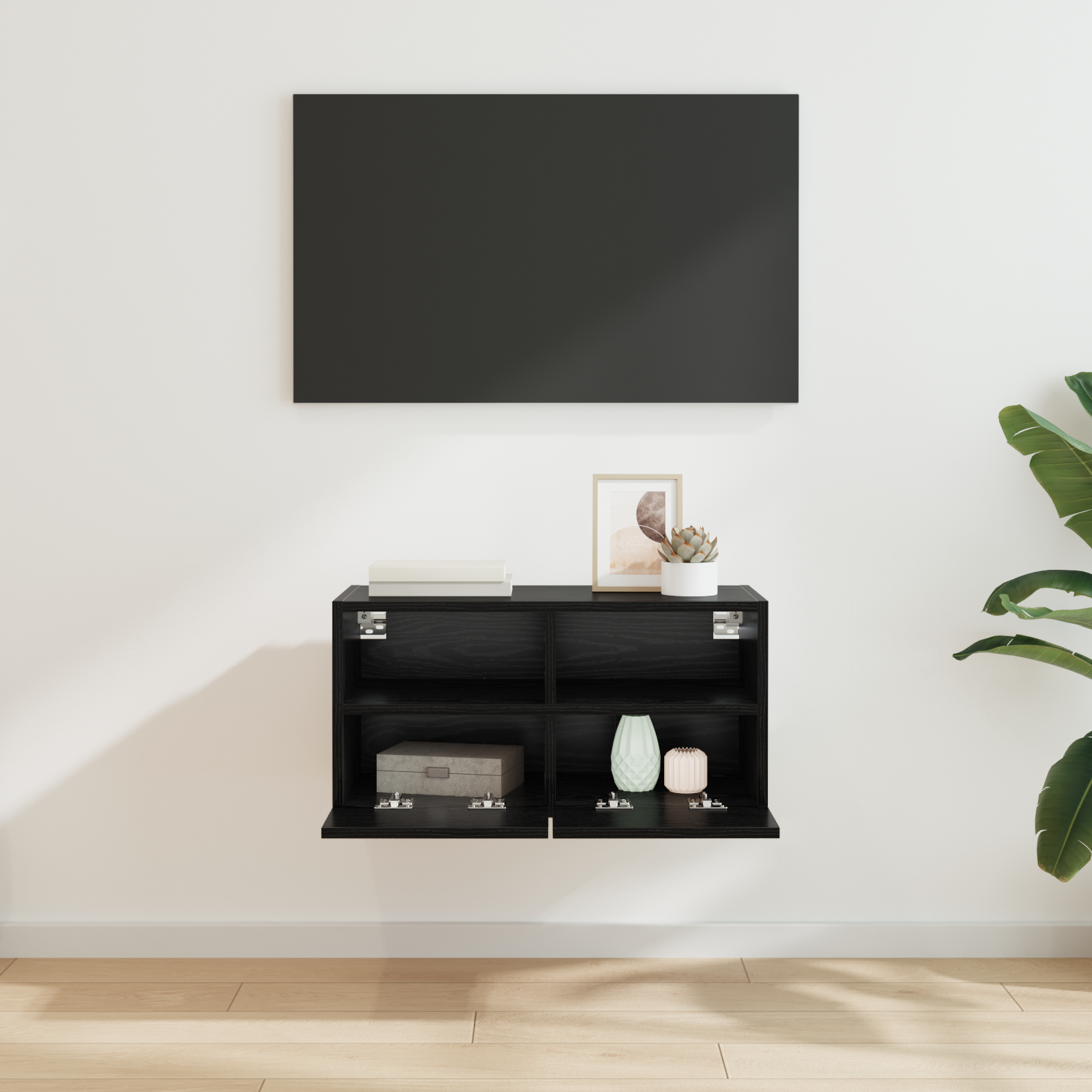 TV sieninė spintelė Juodas ąžuolas 60 x 30 x 30 cm