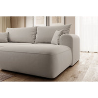 Kampinė sofa-lova OVO, kreminė, dešinė