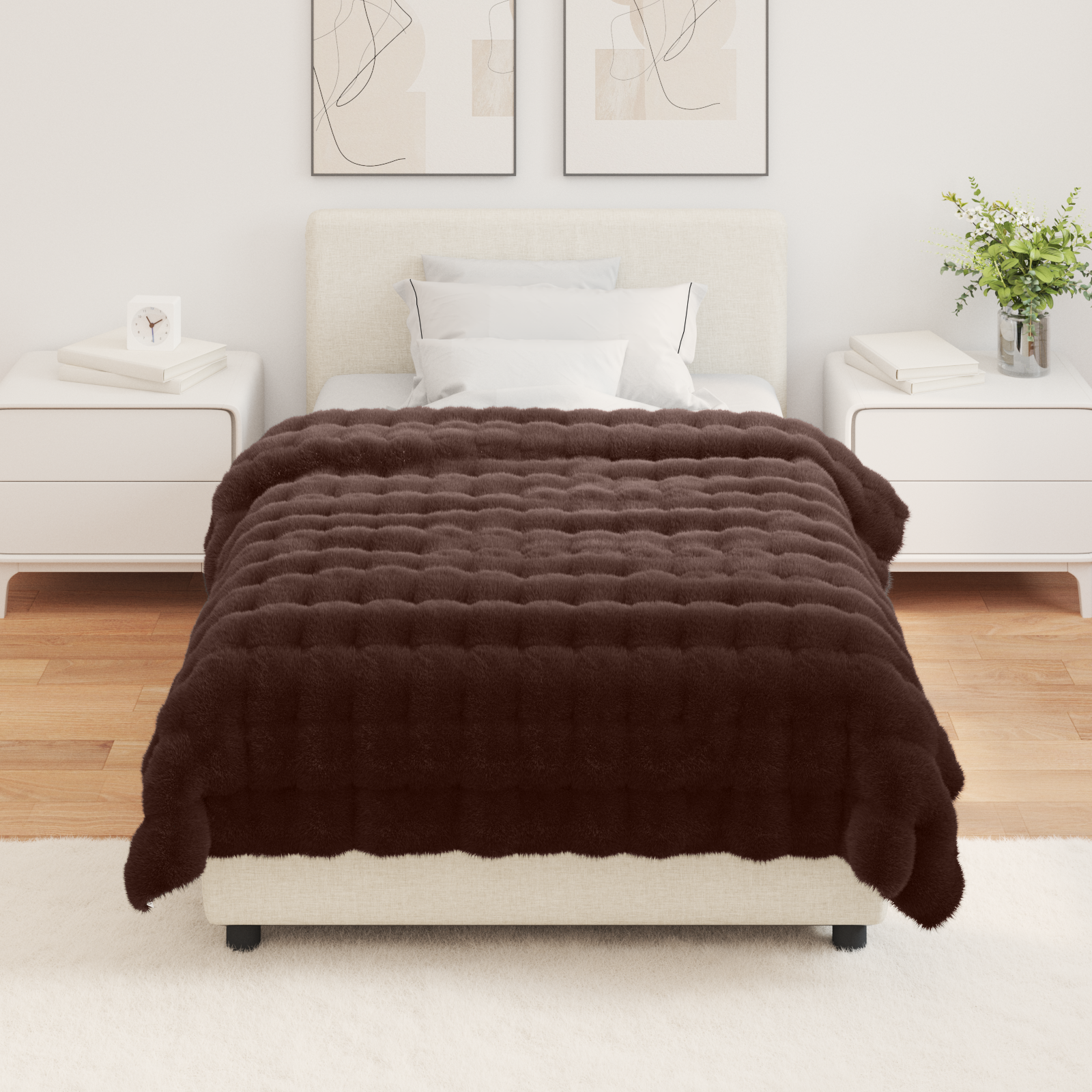 Neslystanti antklodė iš dirbtinio triušio kailio Olite 4 pcs