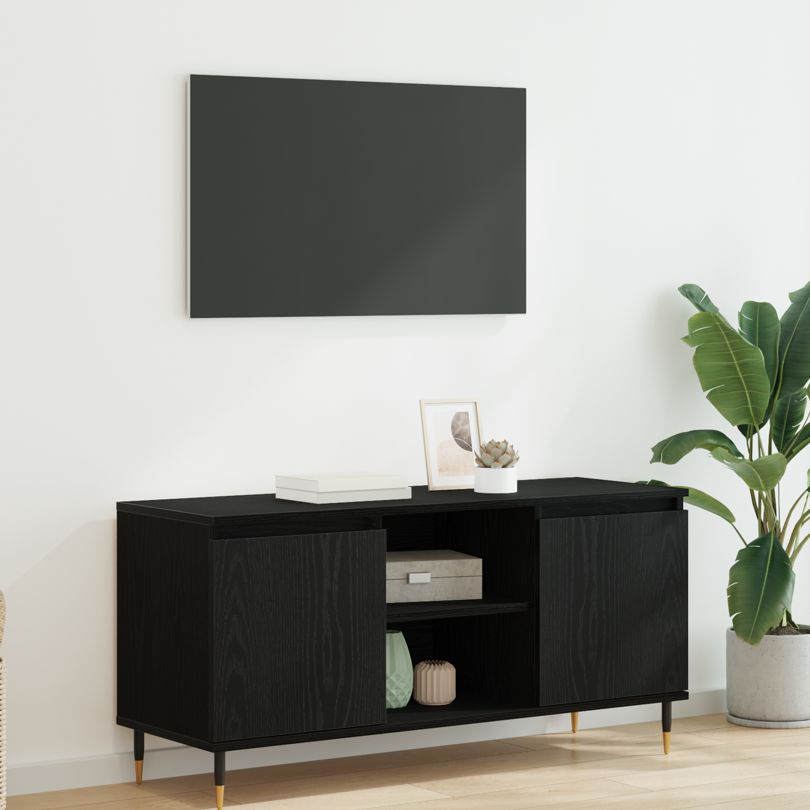 Televizoriaus spintelė Juodas ąžuolas 104 x 35 x 50 cm