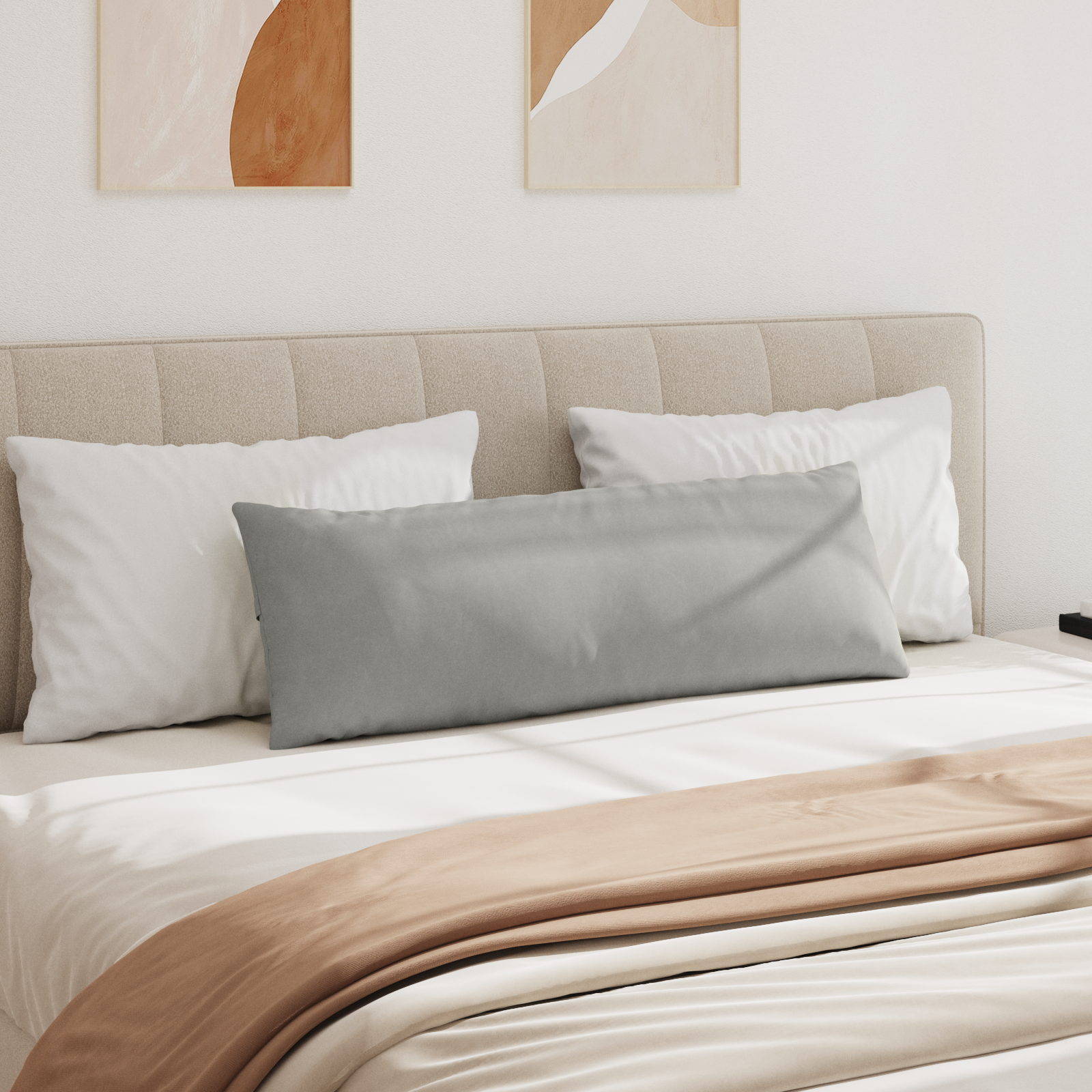 Sofa Pagalvės 2 pcs Šviesiai pilka 120 x 40 cm audinys
