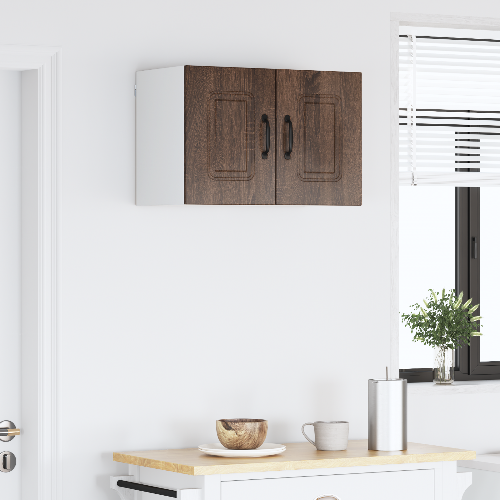 Virtuvės sieninė spintelė 2 pcs Rudas ąžuolas 30 x 31 x 40 cm