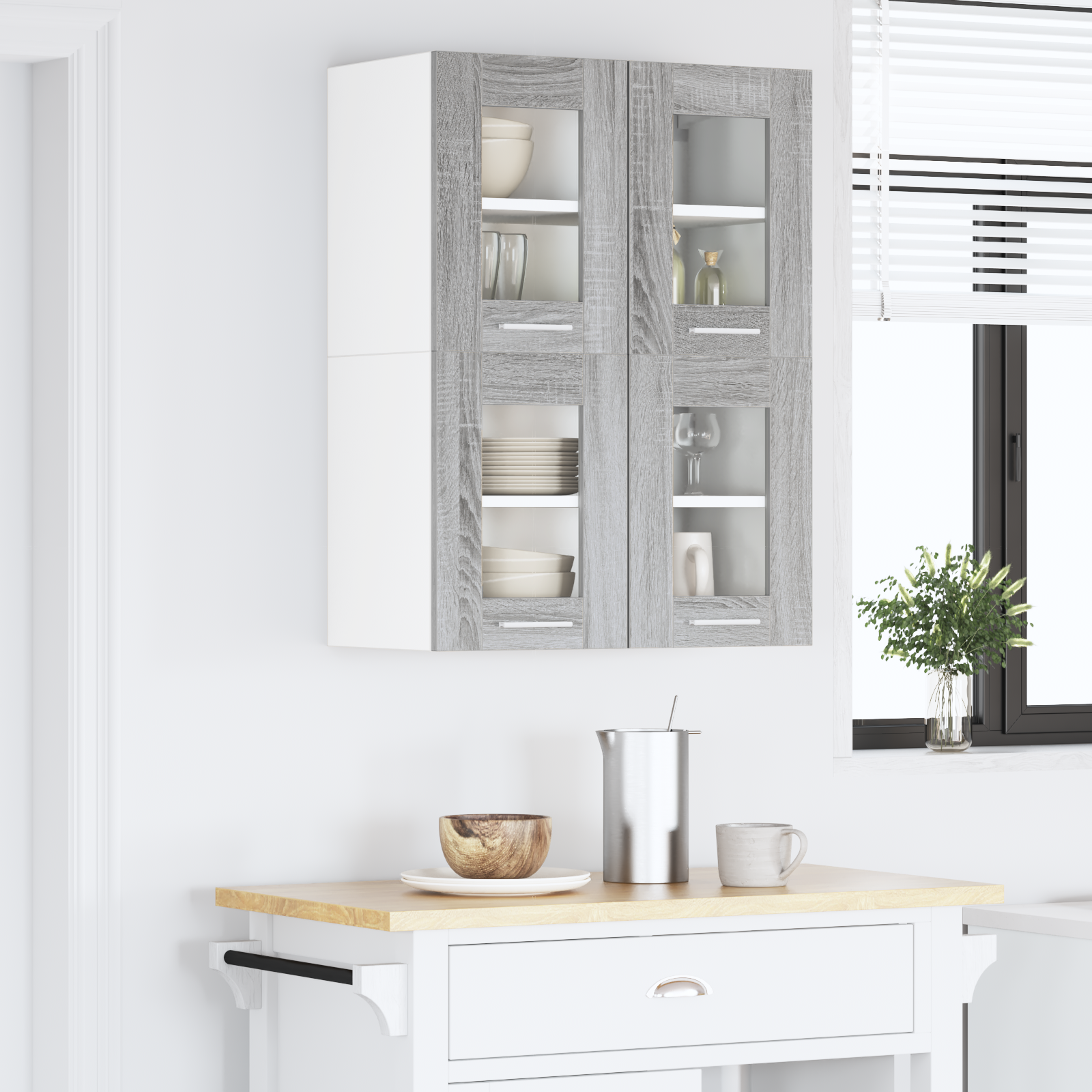 Pakabinama spintelė Riga 2 pcs Pilkas Sonoma 60 x 31 x 40 cm