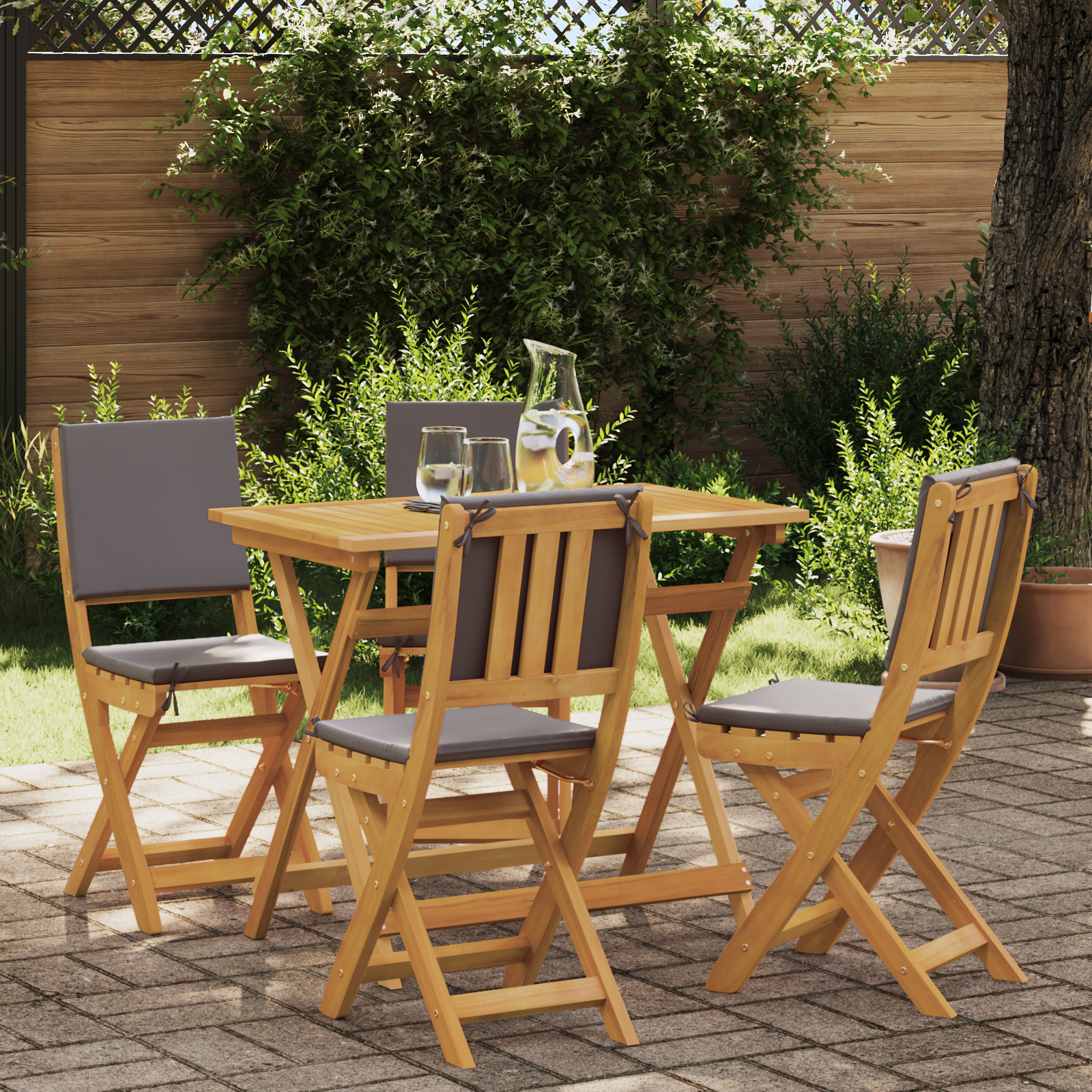 Lauko bistro kėdės 4 pcs Tamsiai pilka 38 x 46 x 85 cm