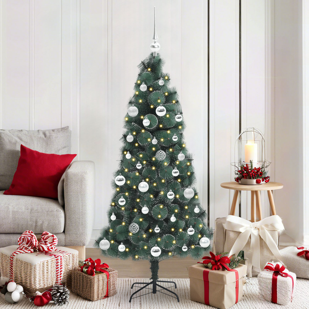Artificial Pre-Lit Christmas Tree with Bauble Set