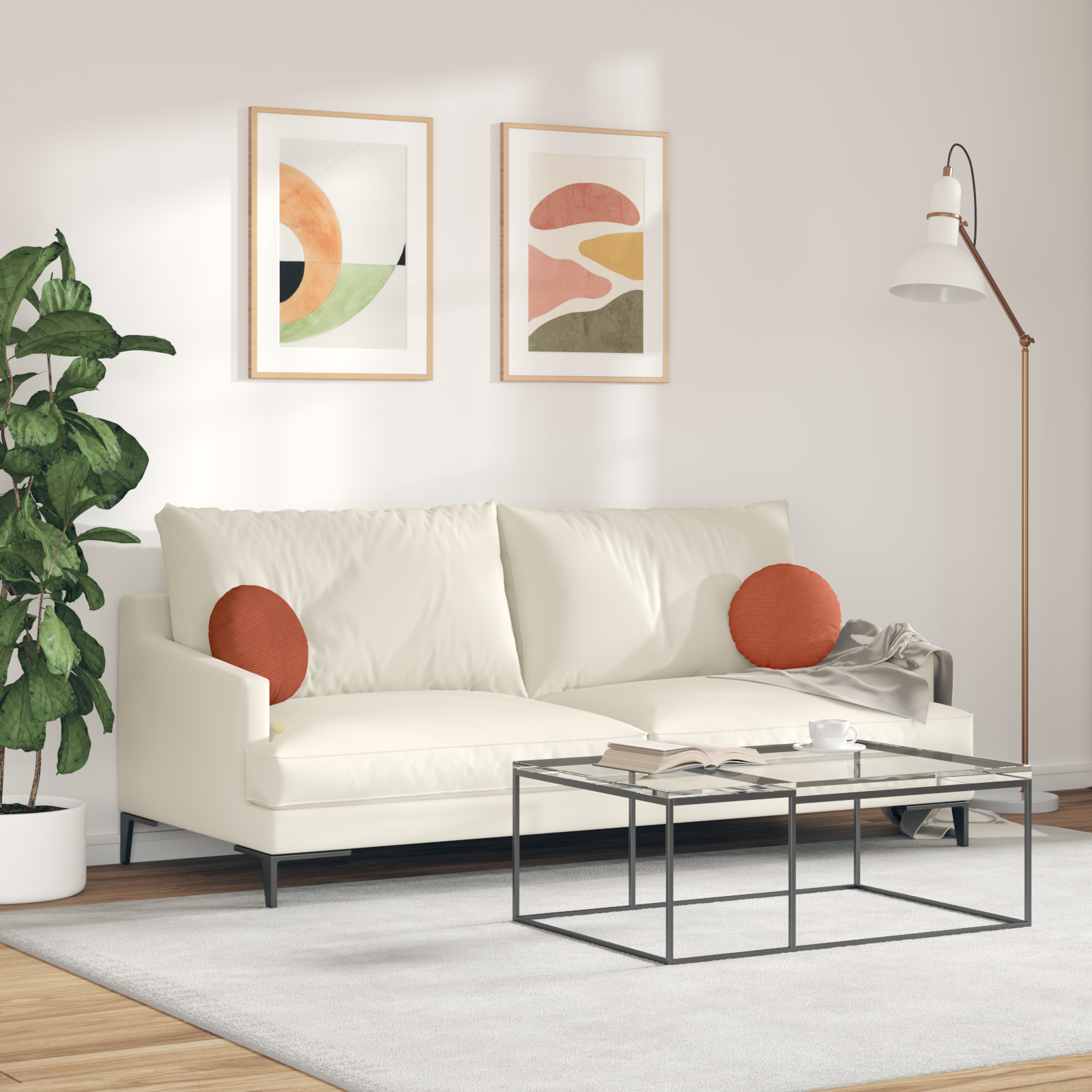 Sėdynių pagalvėlės 2 pcs Raudona oranžinė Ø 30 cm