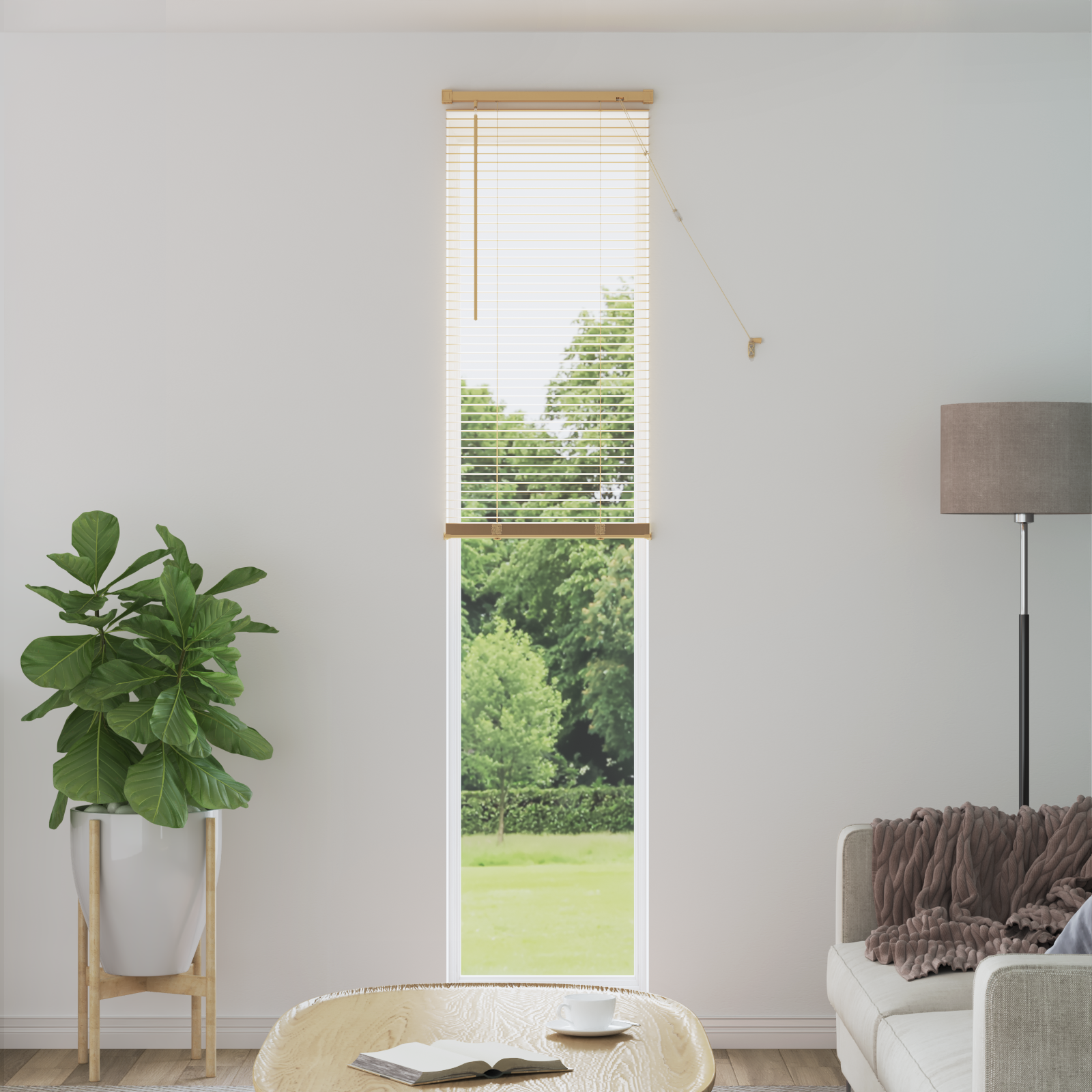 Venecijos žaliuzės Šviesiai ruda su raštu 213 x 60 cm PVC
