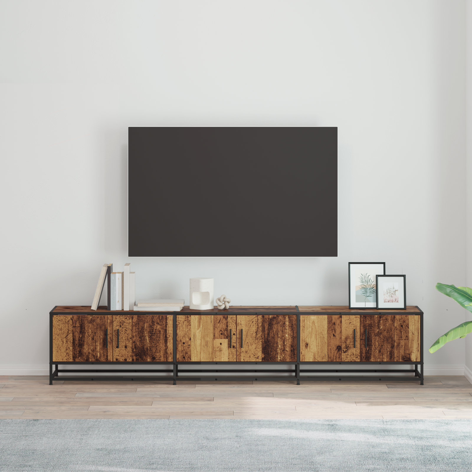 TV vienetai 2 pcs Senovinis medis 210 x 35 x 41 cm