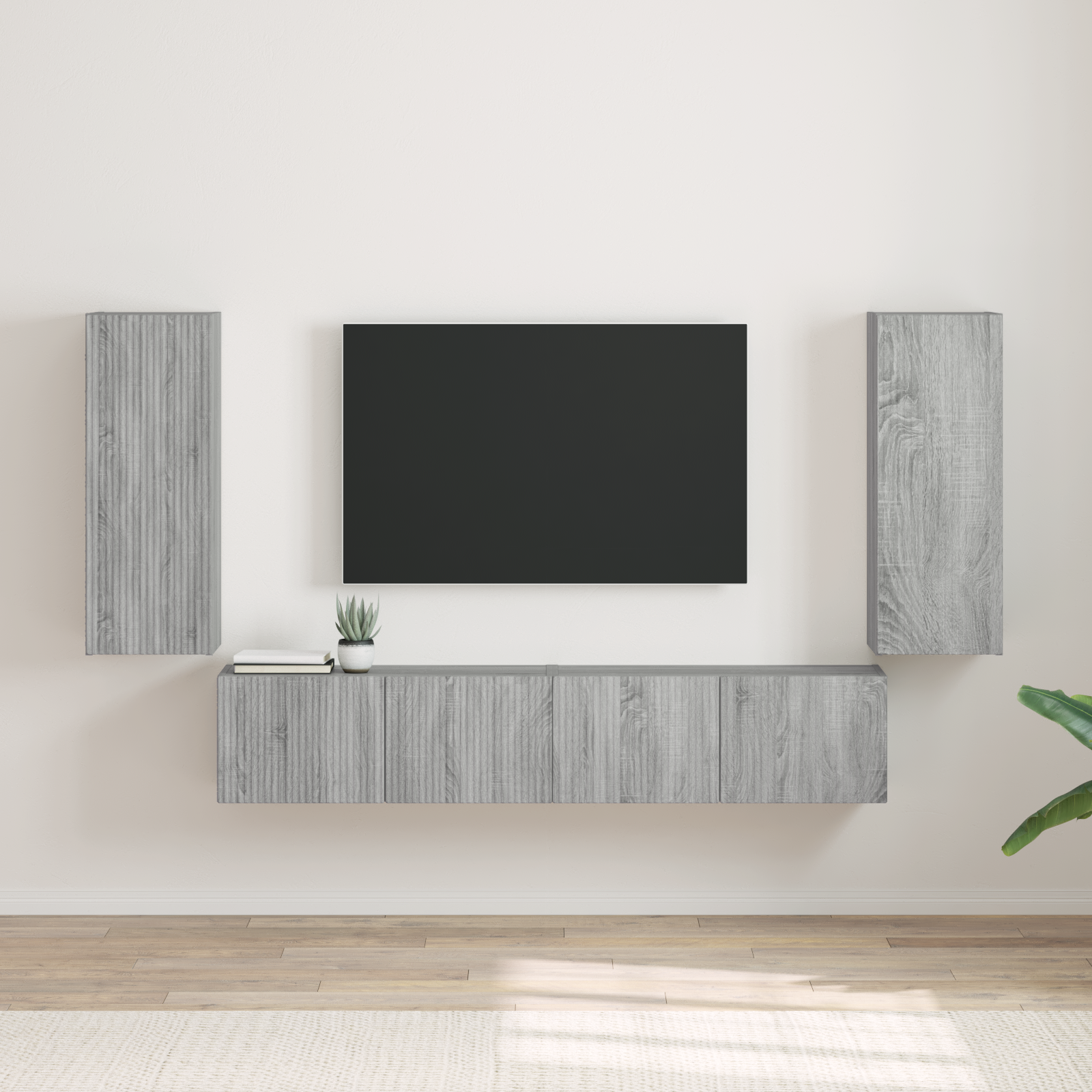 TV sienas skapītis, 2 gab., pelēks Sonoma, 30 x 31 x 80 cm