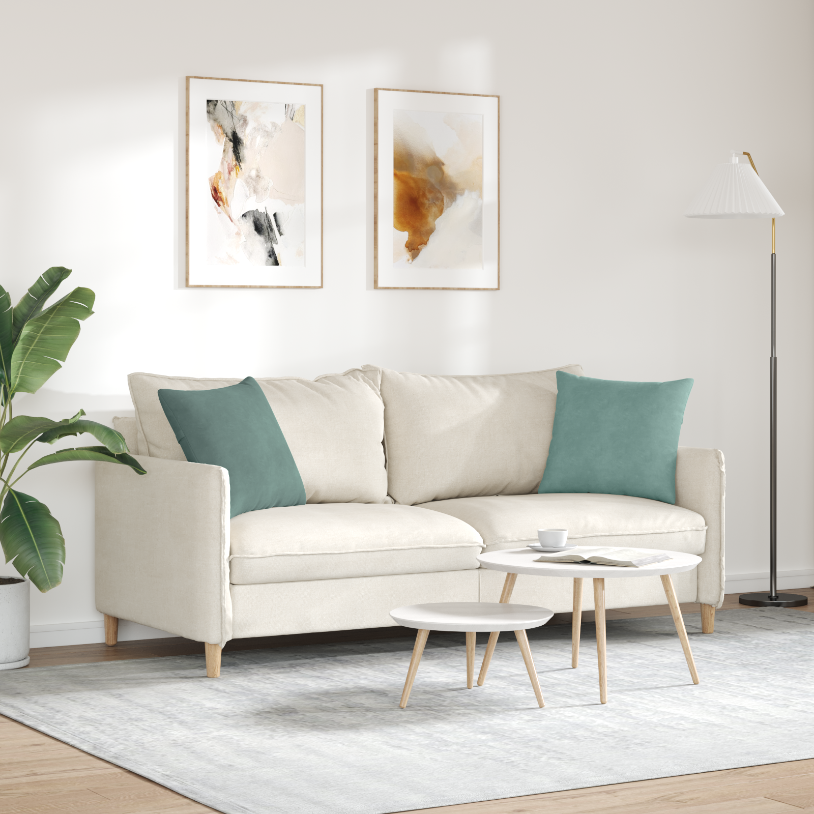 Sofa Pagalvės 2 pcs Jūrinė žalia 45 x 45 cm Kordūrinis audinys