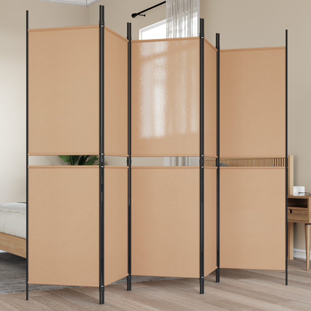 5-Panelis kambario skydas Smėlio 250 x 180 cm Audinys