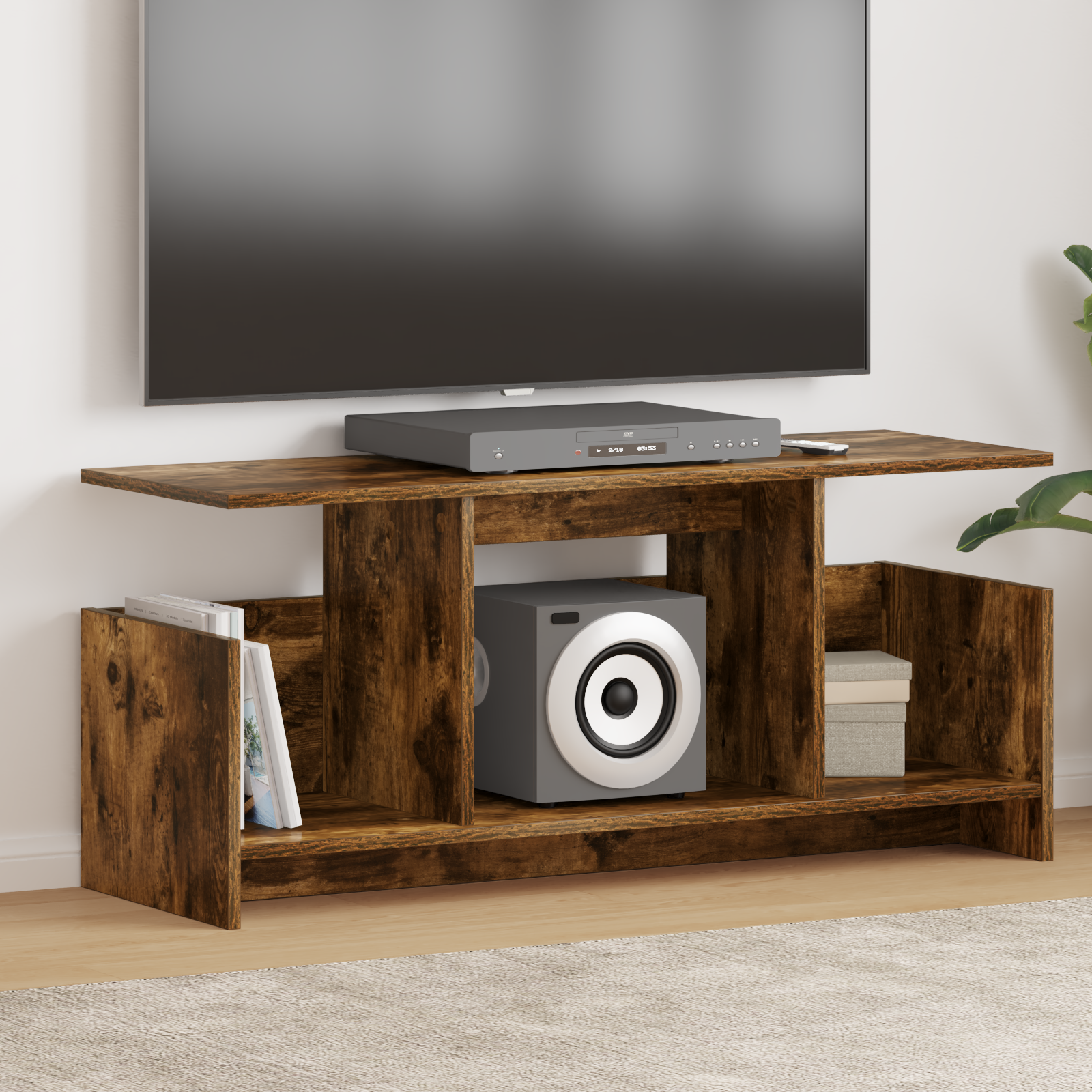 TV stand Smoked Oak 102 x 35 x 45 cm