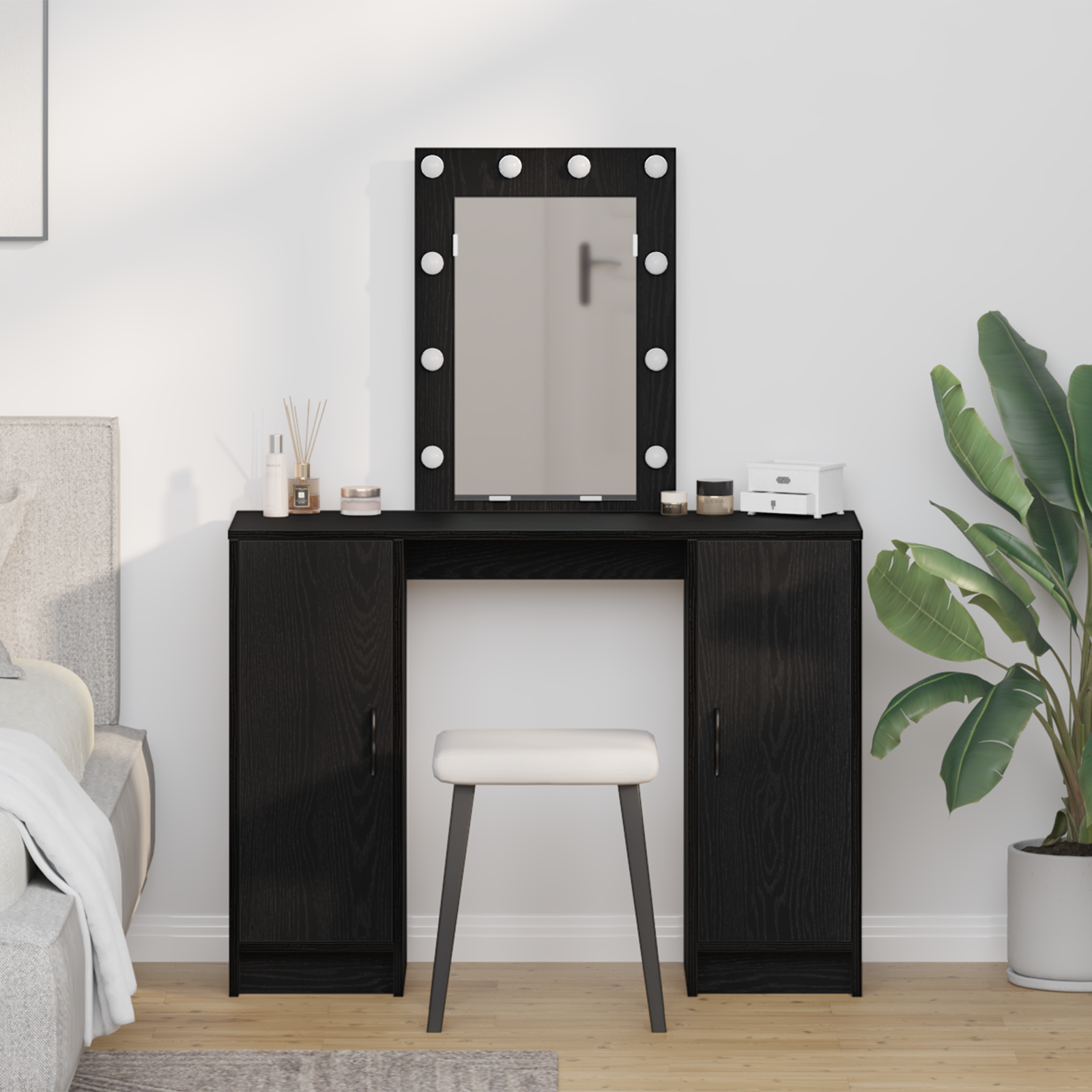 Makiažo stalas Juoda 102 x 33 x 135 cm Apdirbta mediena