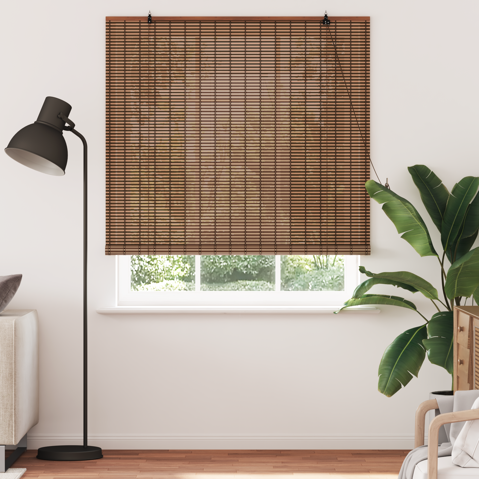 Langų žaliuzė Geometrinis Ruda 150 x 220 cm bambukas